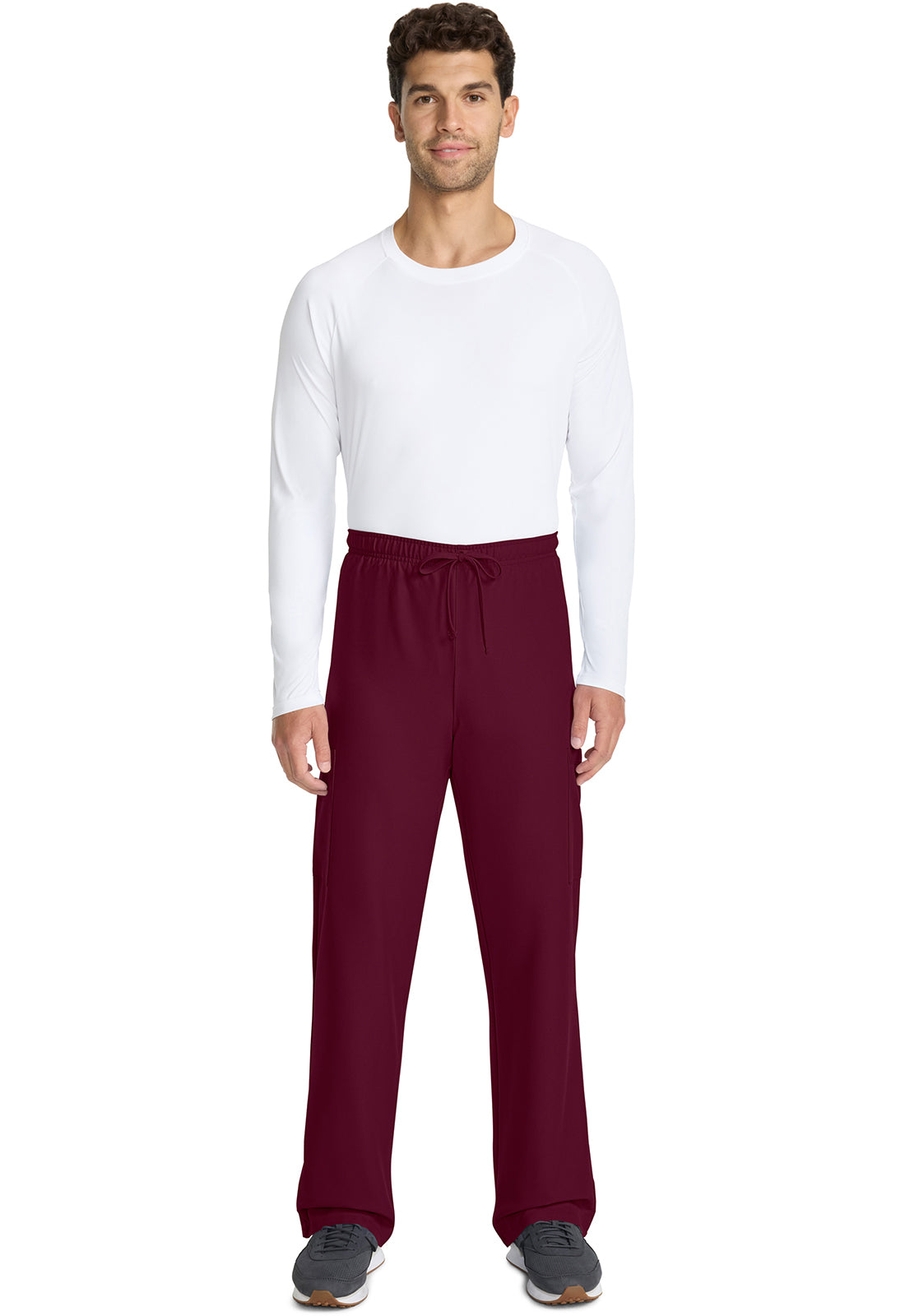 Straight Leg 3 Pocket Unisex Scrub Pant#color_Wine