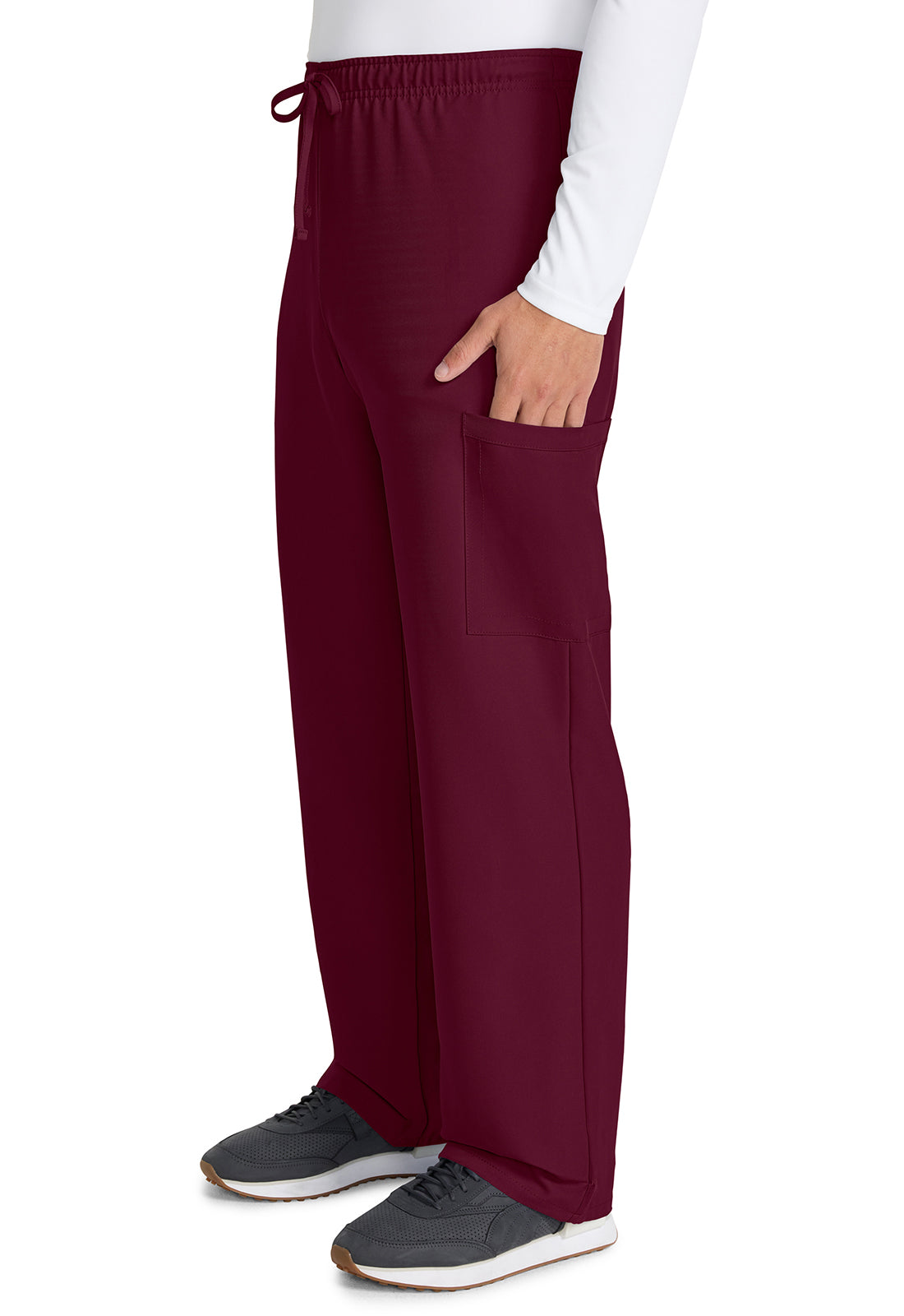 Straight Leg 3 Pocket Unisex Scrub Pant#color_Wine
