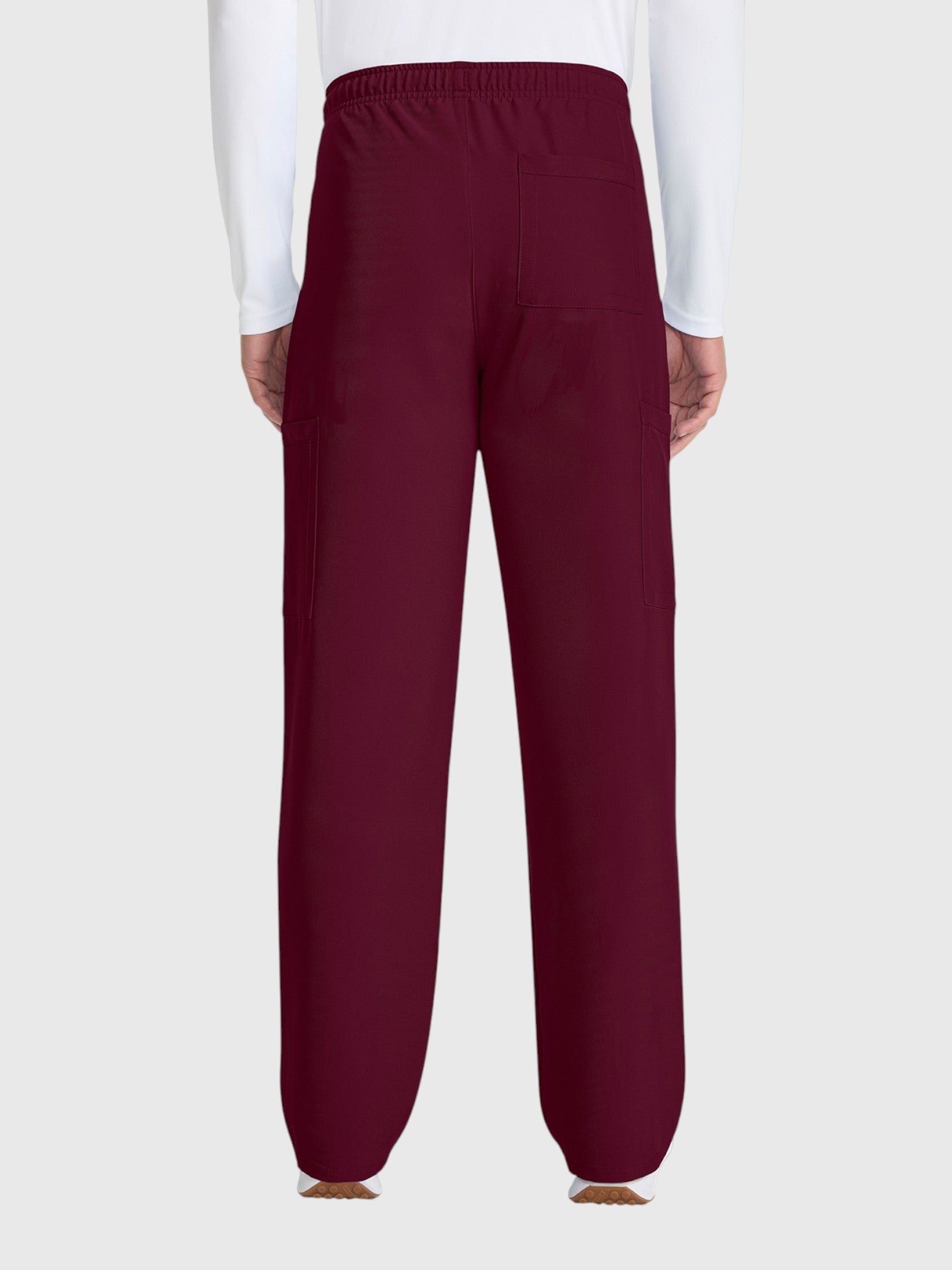 Straight Leg 3 Pocket Unisex Scrub Pant#Color_Wine