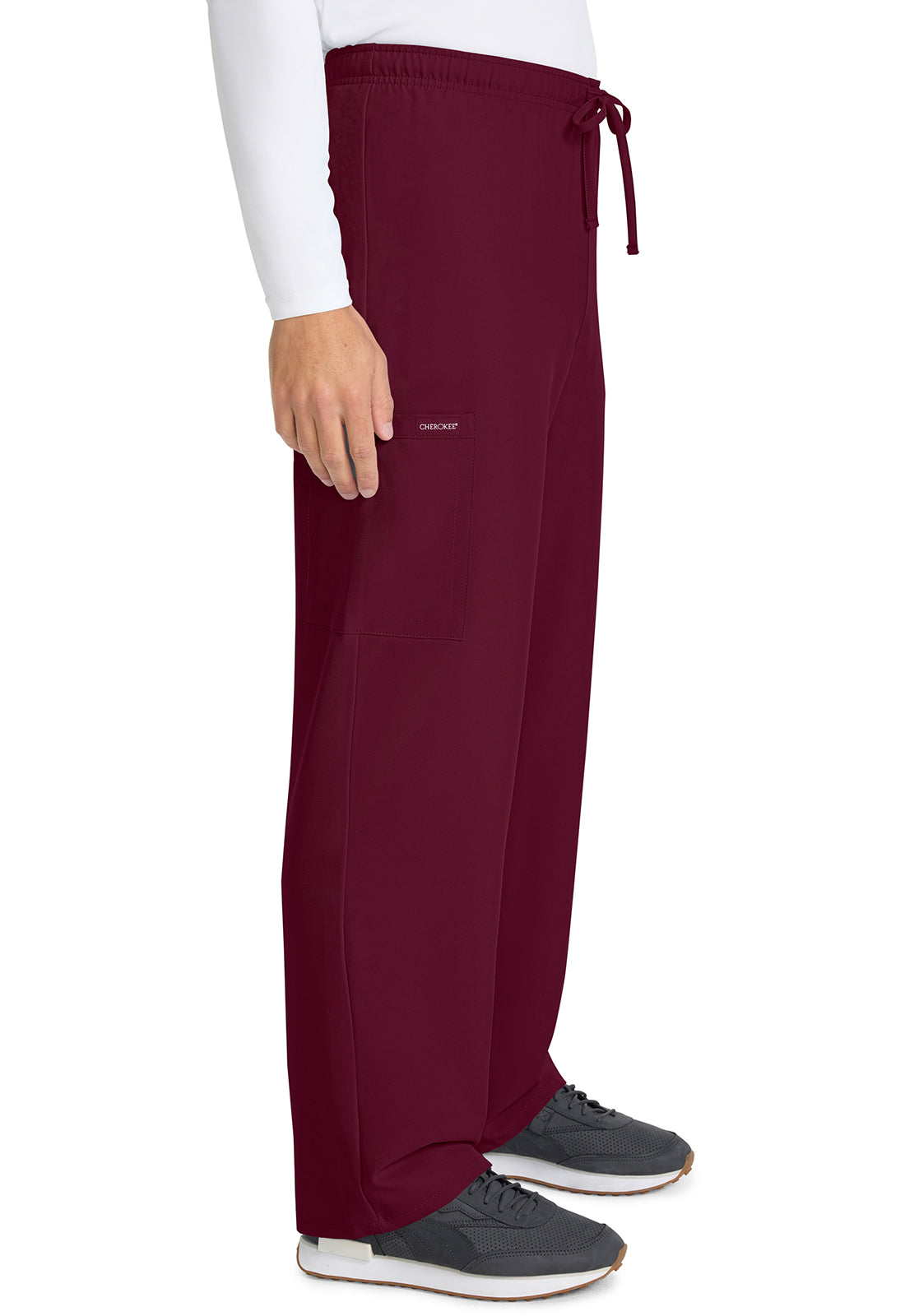 Straight Leg 3 Pocket Unisex Scrub Pant#color_Wine