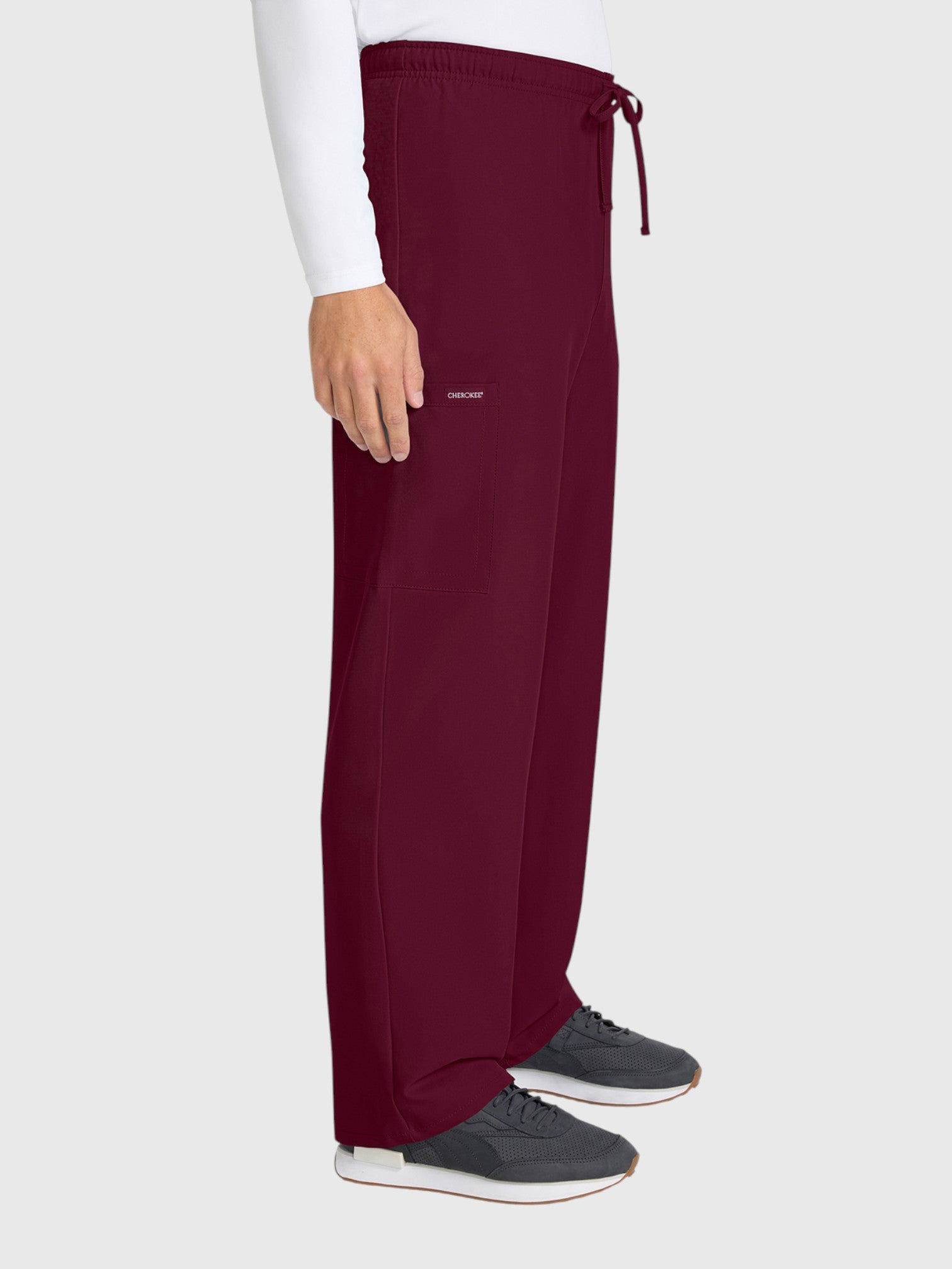 Straight Leg 3 Pocket Unisex Scrub Pant#Color_Wine