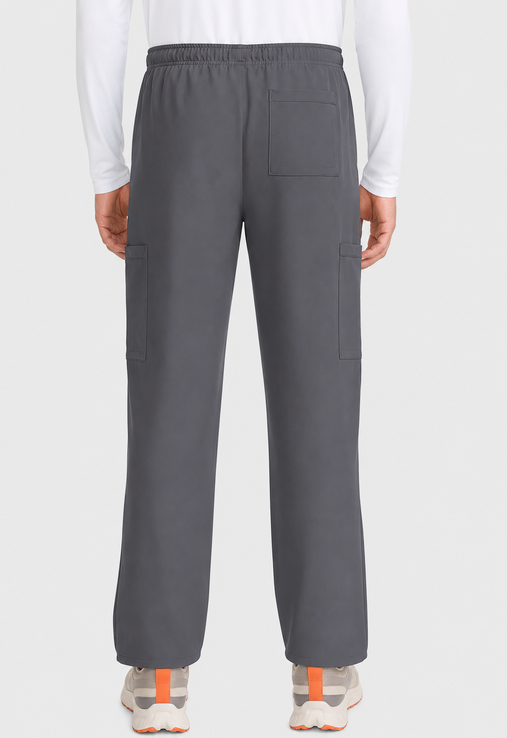 V-Neck Top | Straight Leg Pant 5 Pocket Unisex Scrub Set#Color_Pewter