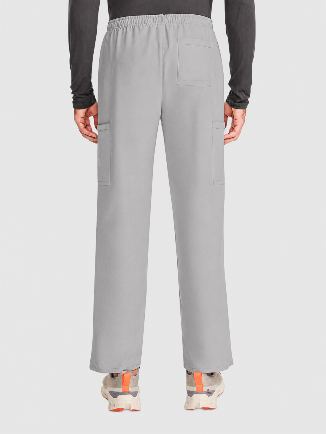 V-Neck Top | Straight Leg Pant 5 Pocket Unisex Scrub Set#Color_Grey