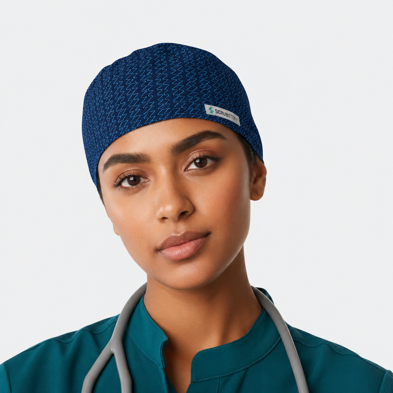 Pattern Halo Scrub Cap#Color_Air Blue