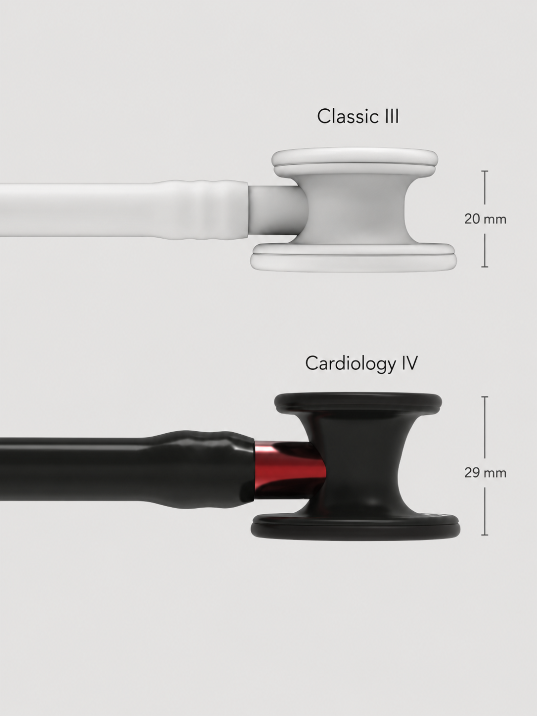Cardiology IV 6200 with Black Finish Chestpiece, Black Tube and Red Stem