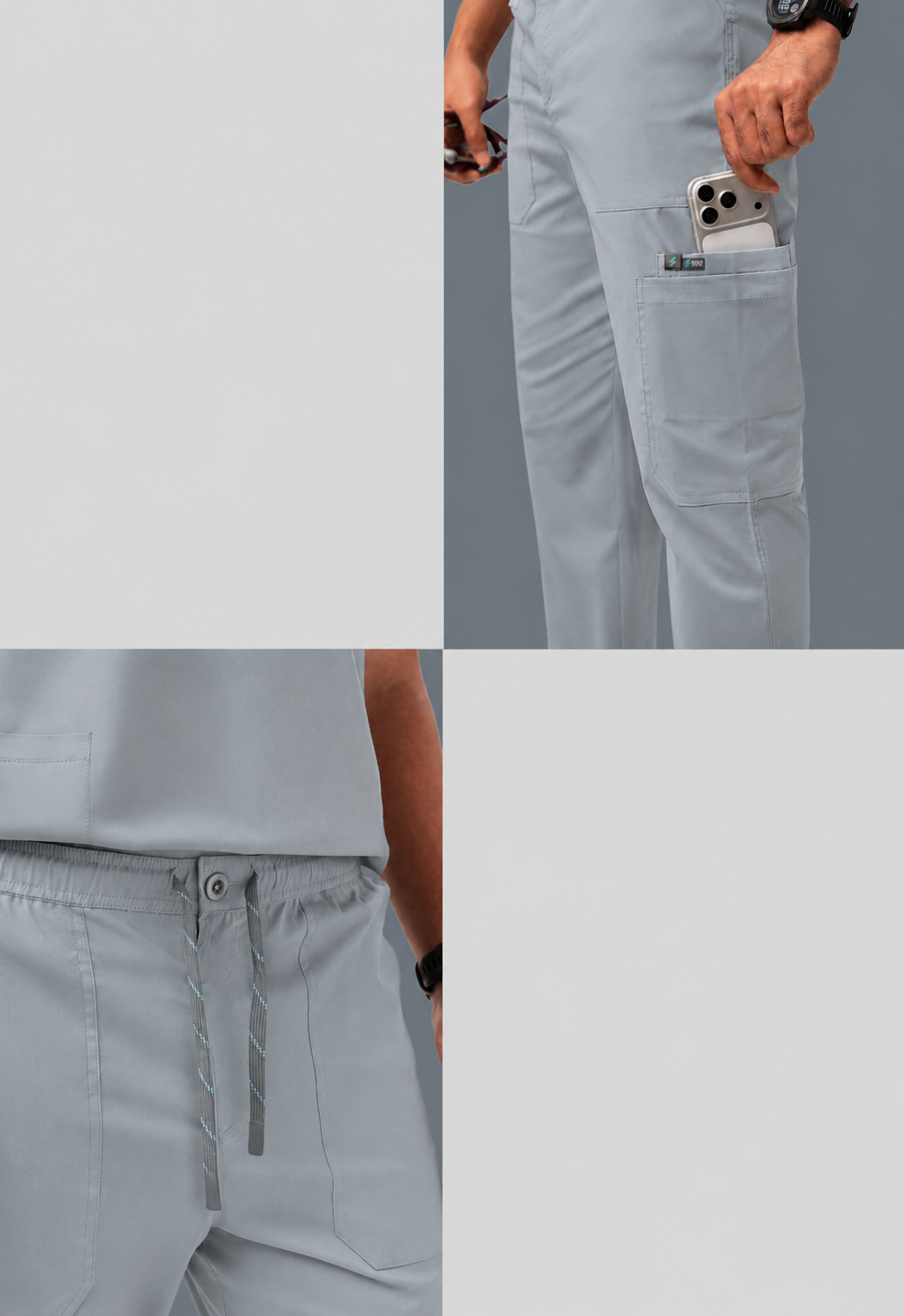 Cargo 6 Pocket Men's Cotton Scrub Pant#Color_Slate Grey