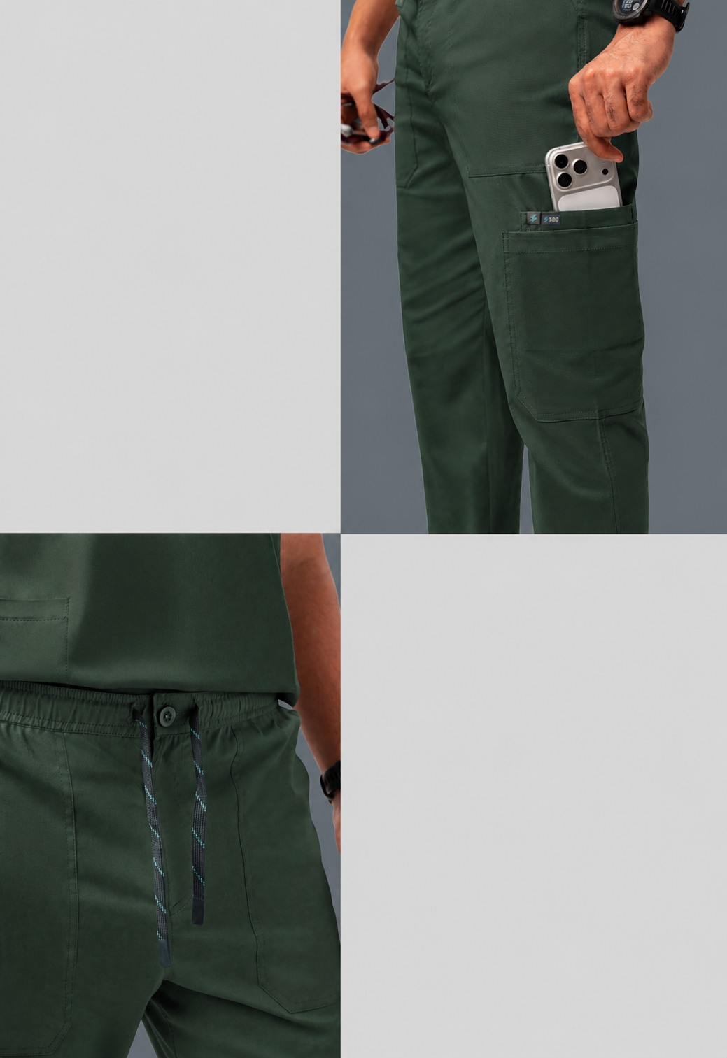 Wide Leg 5 Pockets Women's Scrub Pant#Color_Forest Green