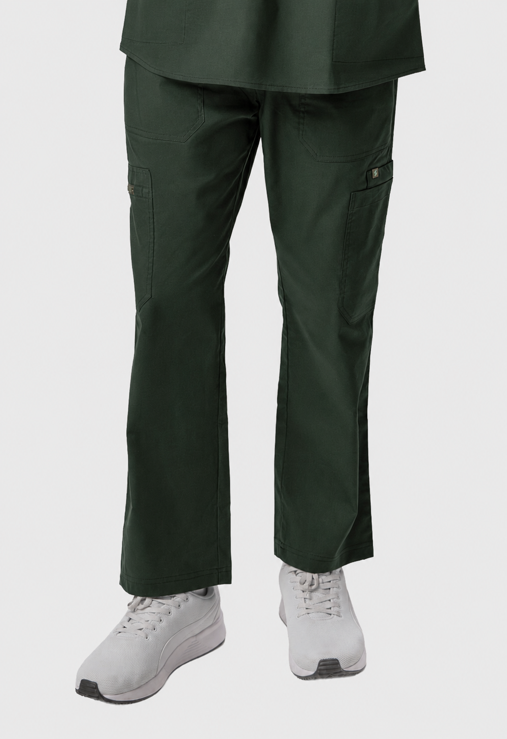 Cargo 6 Pocket Men's Cotton Scrub Pant#Color_Forest Green