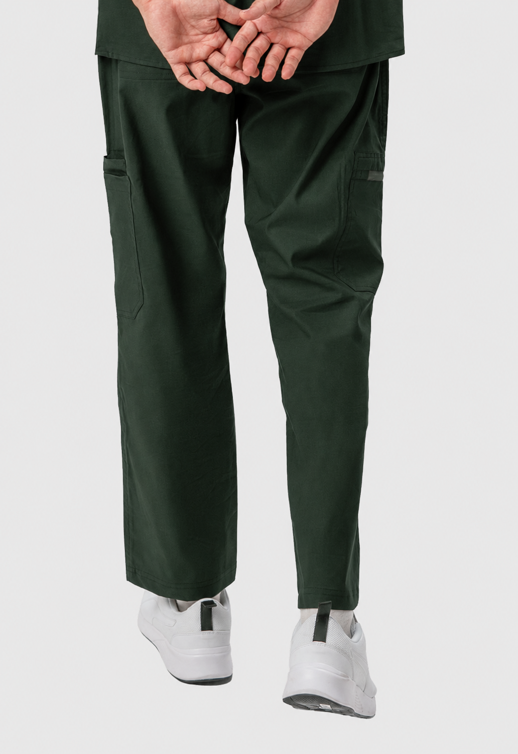 Cargo 6 Pocket Men's Cotton Scrub Pant#Color_Forest Green