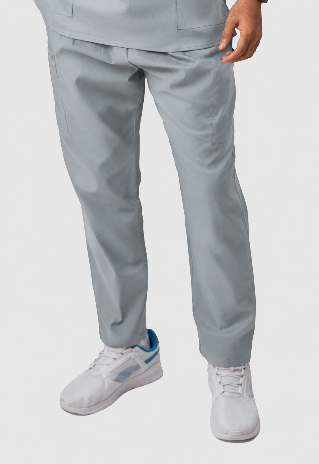 Straight 4 Pockets Men's Cotton Scrub Pant#Color_Slate Grey