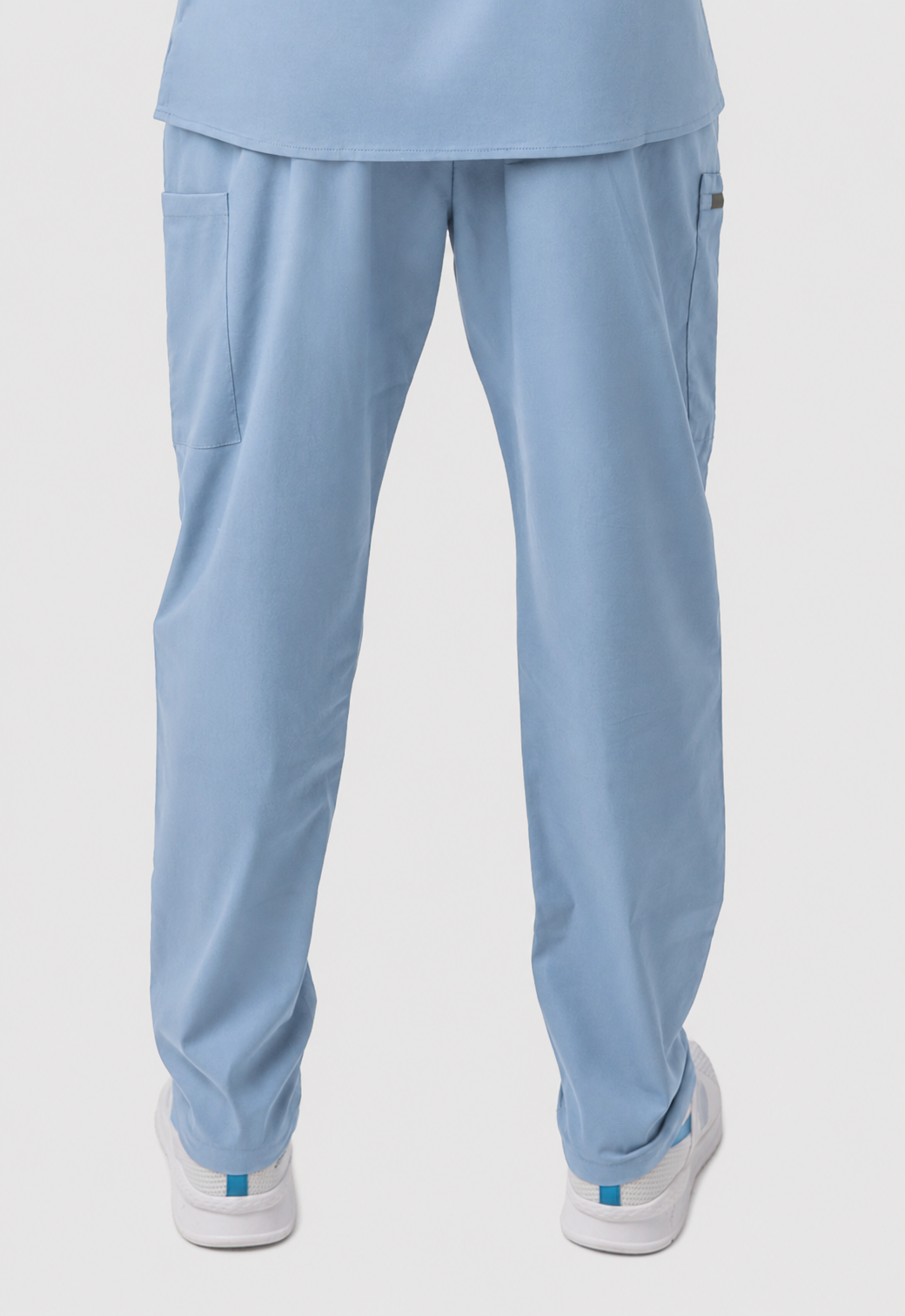 Straight 4 Pockets Men's Cotton Scrub Pant#Color_Ceil Blue