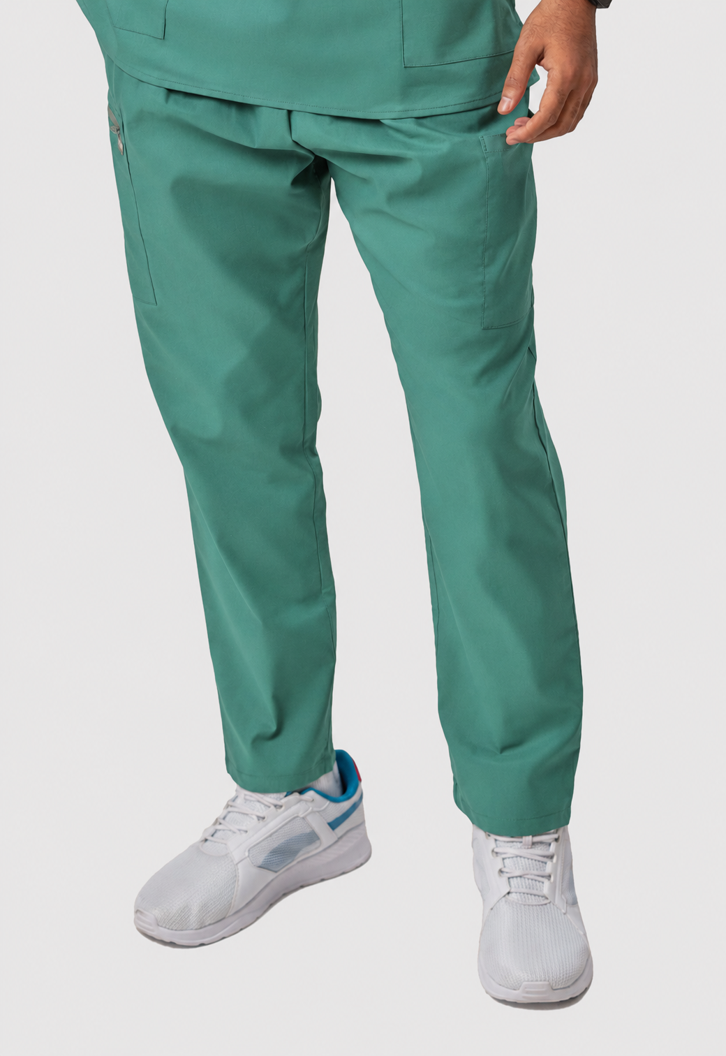 Straight 4 Pockets Men's Cotton Scrub Pant#Color_Ocean Teal