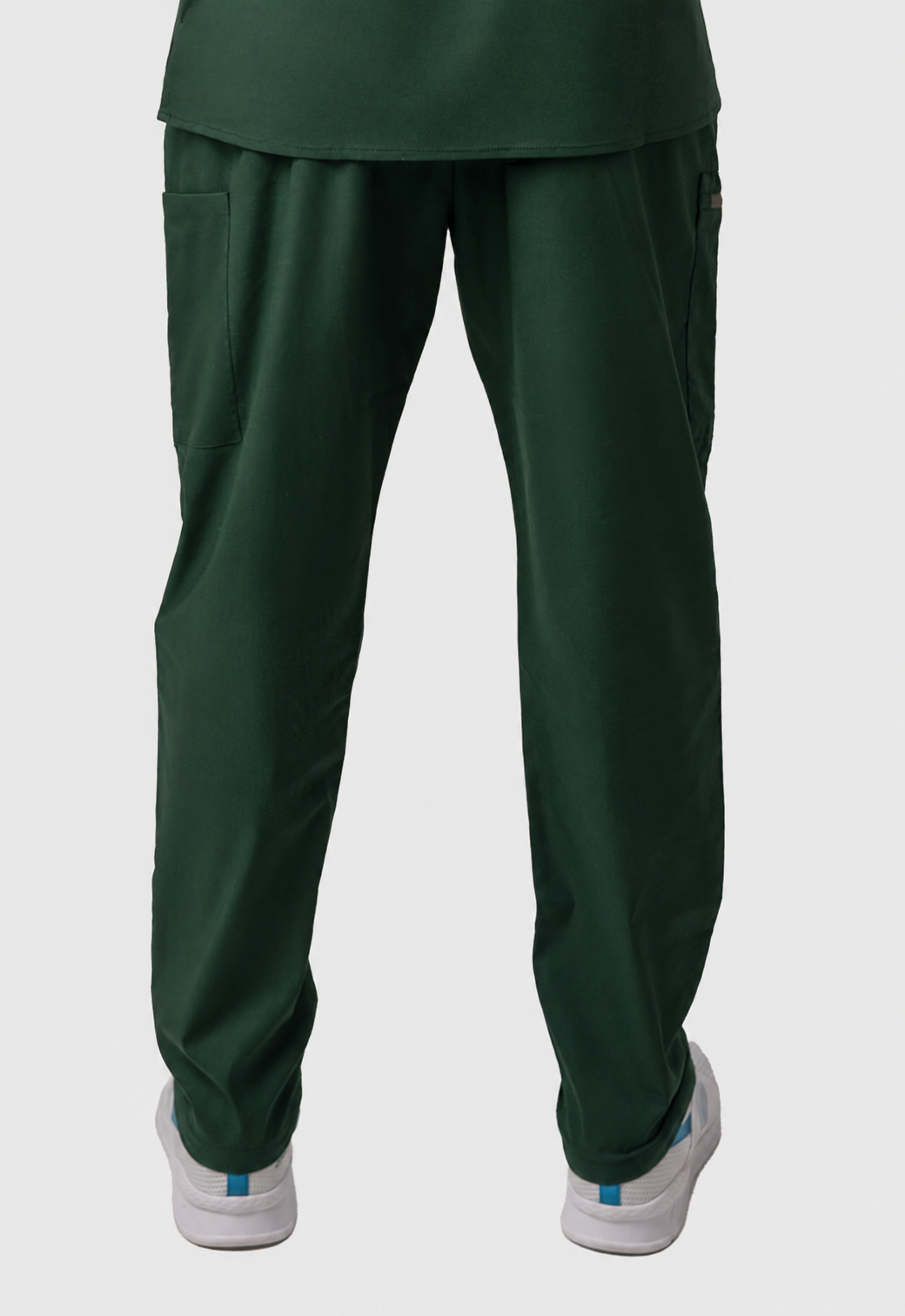 Straight 4 Pockets Men's Cotton Scrub Pant#Color_Forest Green