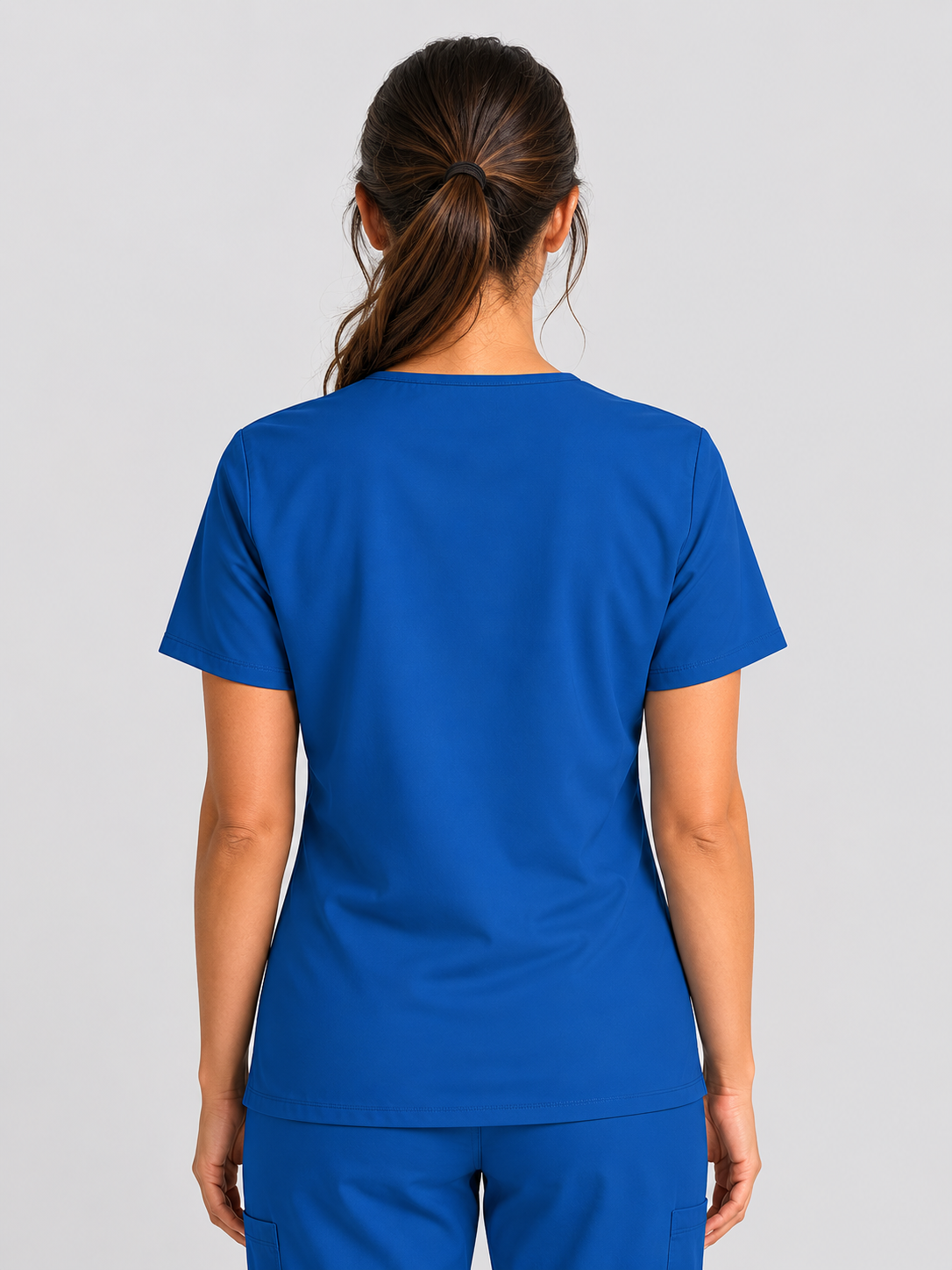 Modern V Neck 2 Pocket Unisex Scrub Top#Color_Royal Blue