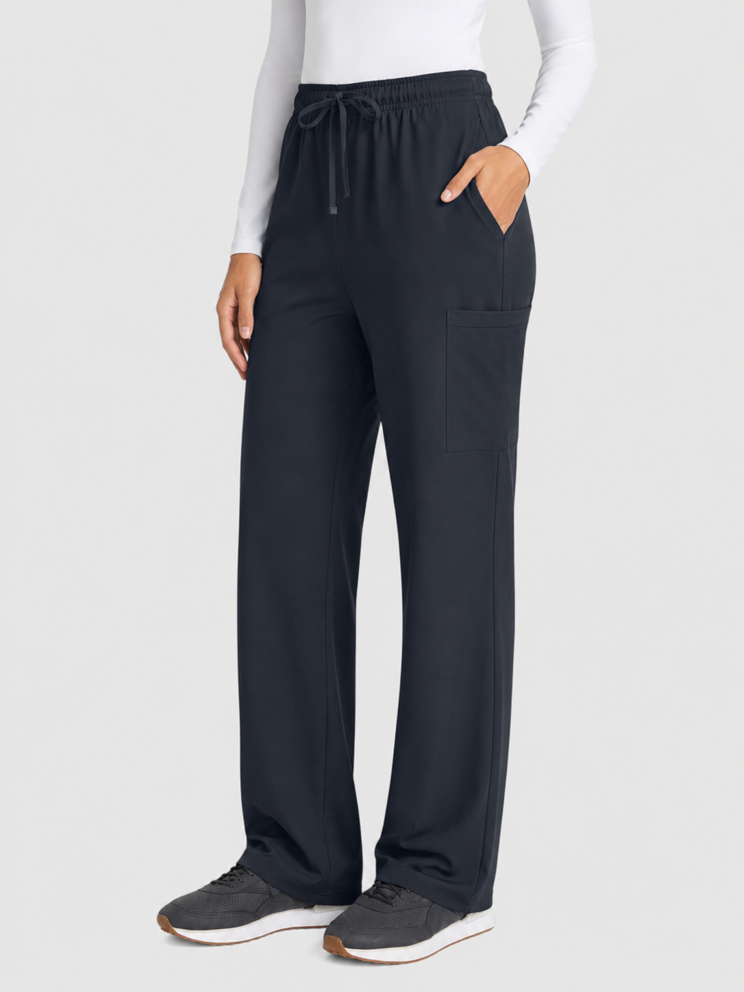 Straight Leg 3 Pocket Unisex Scrub Pant#Color_Pewter