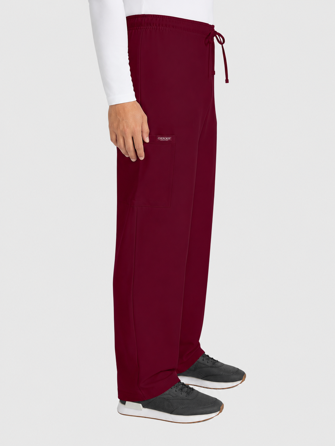 Straight Leg 3 Pocket Unisex Scrub Pant#Color_Wine