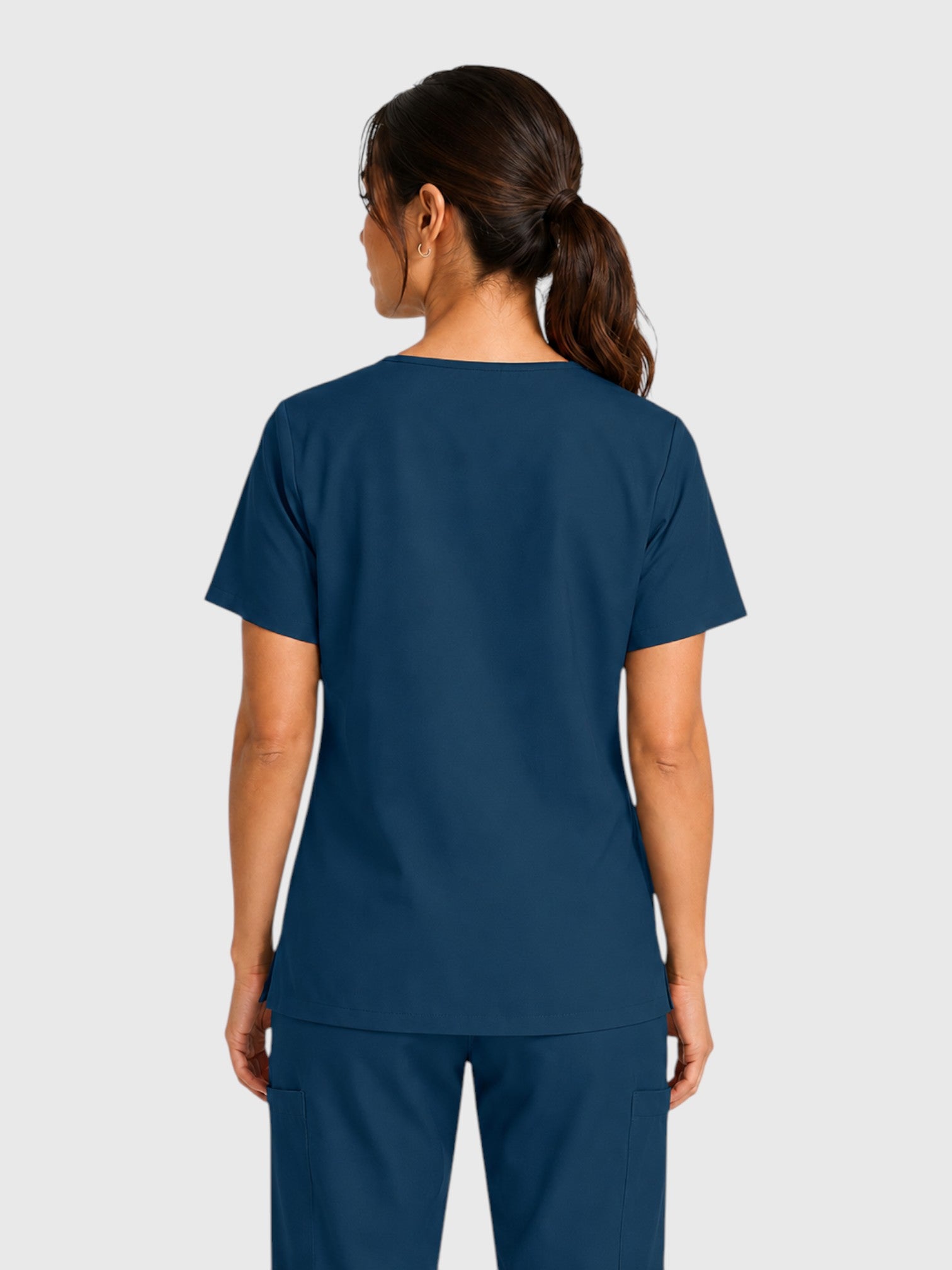 Modern V Neck 2 Pocket Unisex Scrub Top#Color_Caribbean Blue