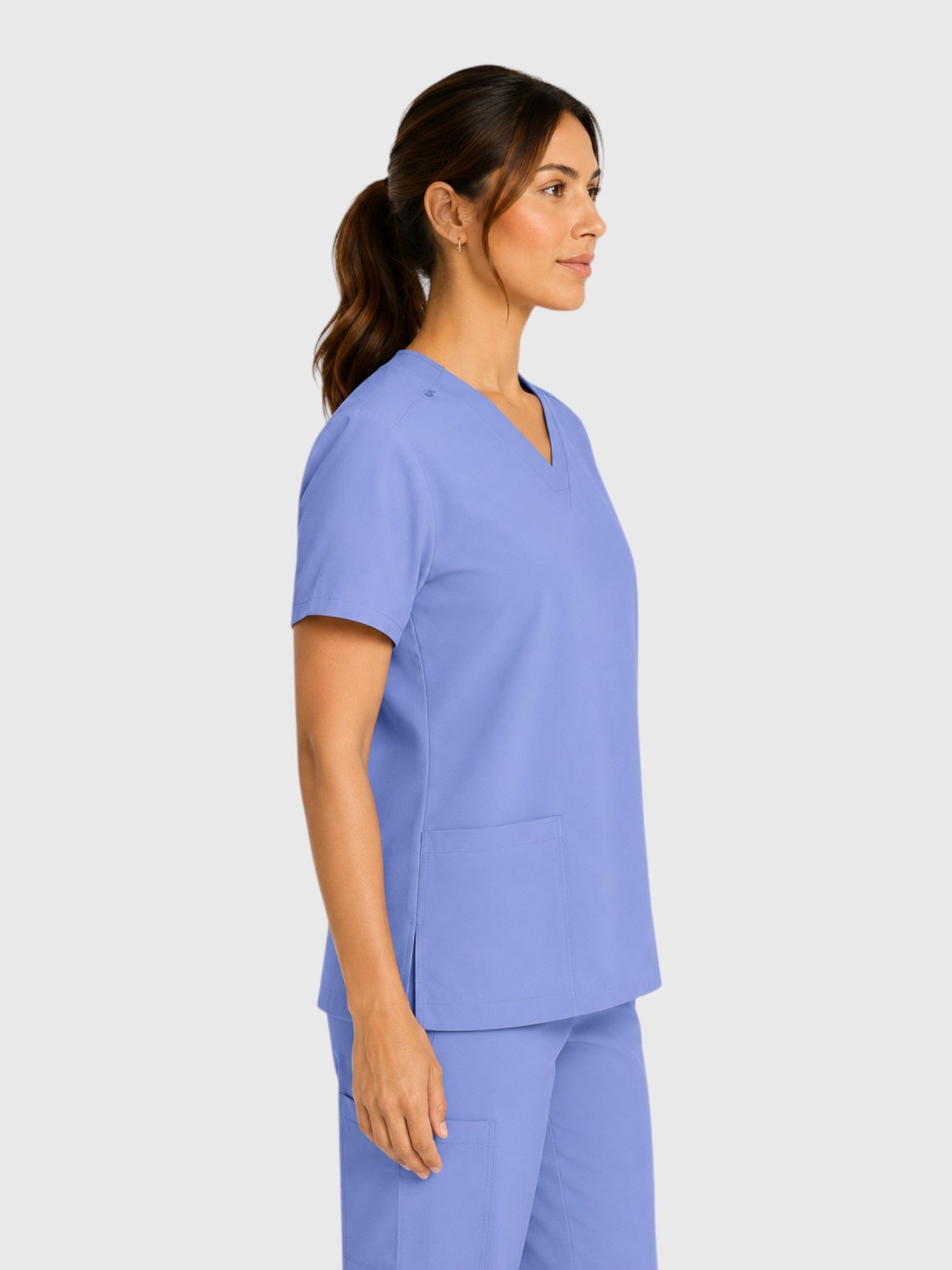 Modern V Neck 2 Pocket Unisex Scrub Top#Color_Ceil Blue