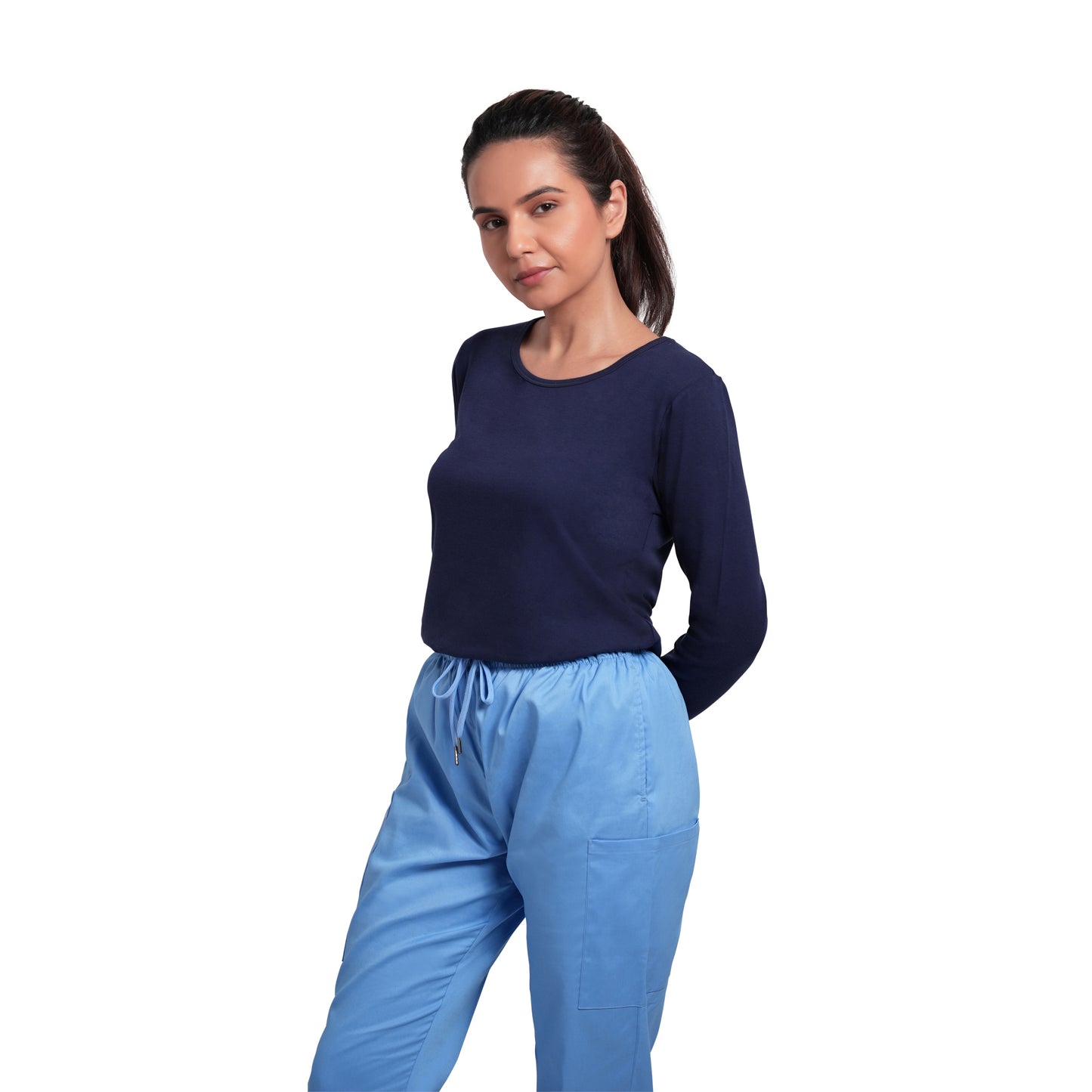 Scrubstory CloudFresh Women Full Sleeve Underscrub#Color_Blue