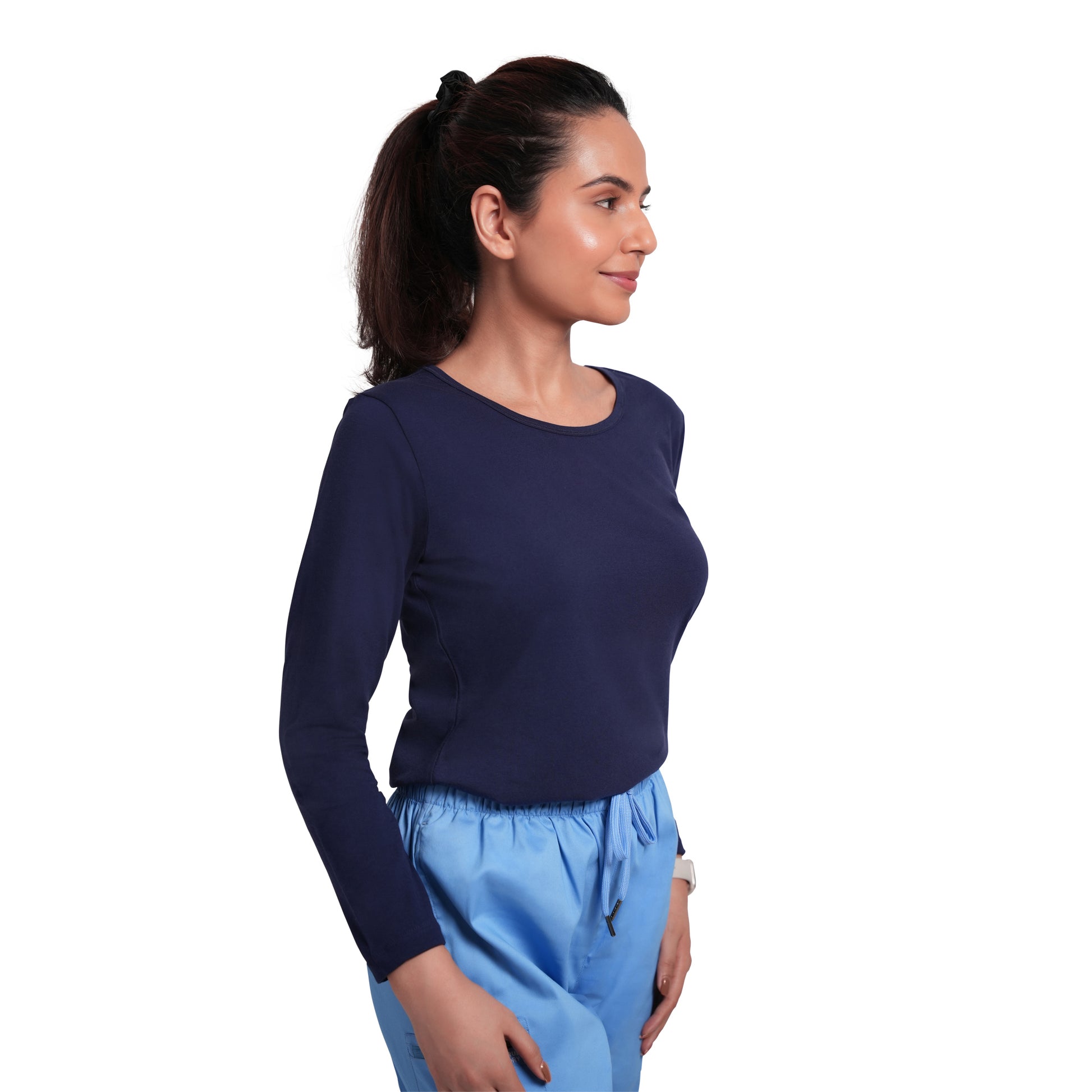 Scrubstory CloudFresh Women Full Sleeve Underscrub#Color_Blue