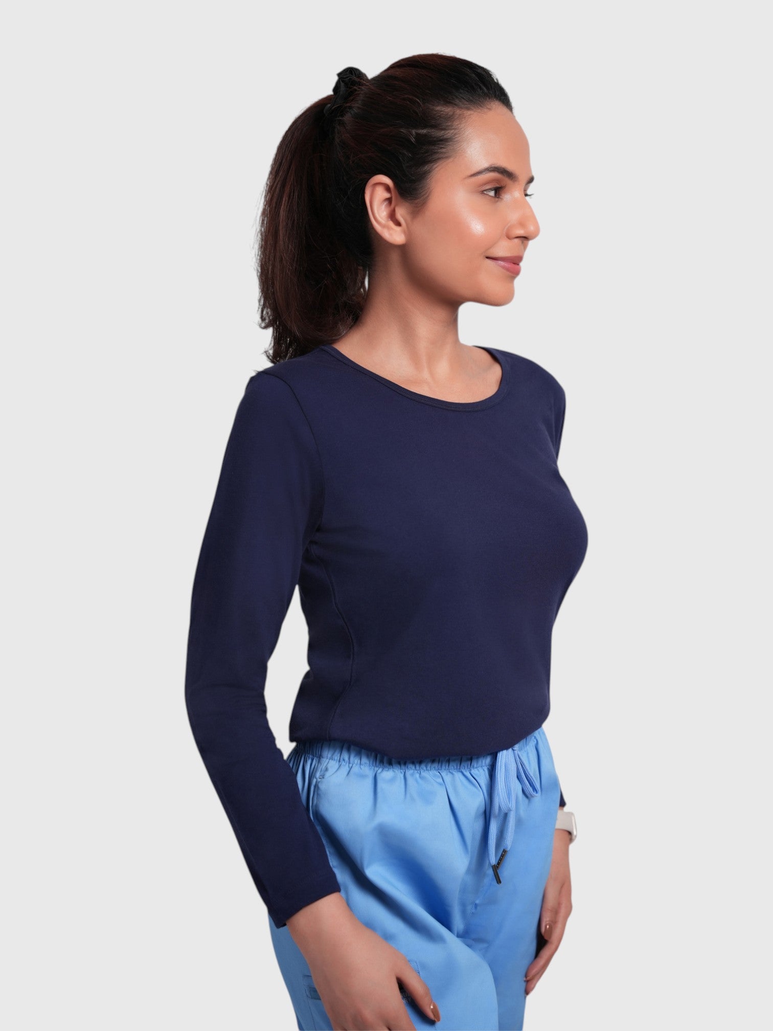 CloudFresh Women Full Sleeve Underscrub#Color_Navy Blue