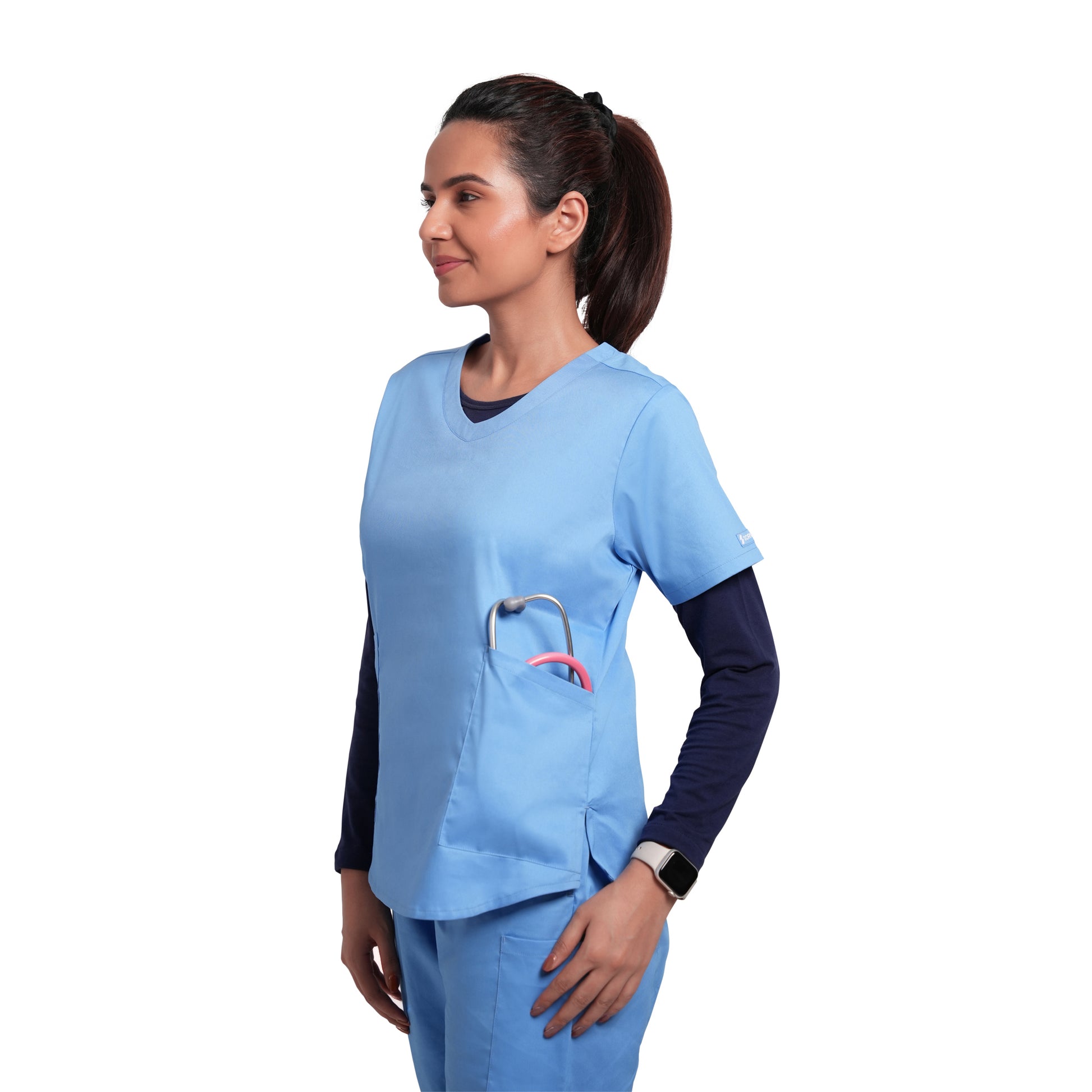 Scrubstory CloudFresh Women Full Sleeve Underscrub#Color_Blue