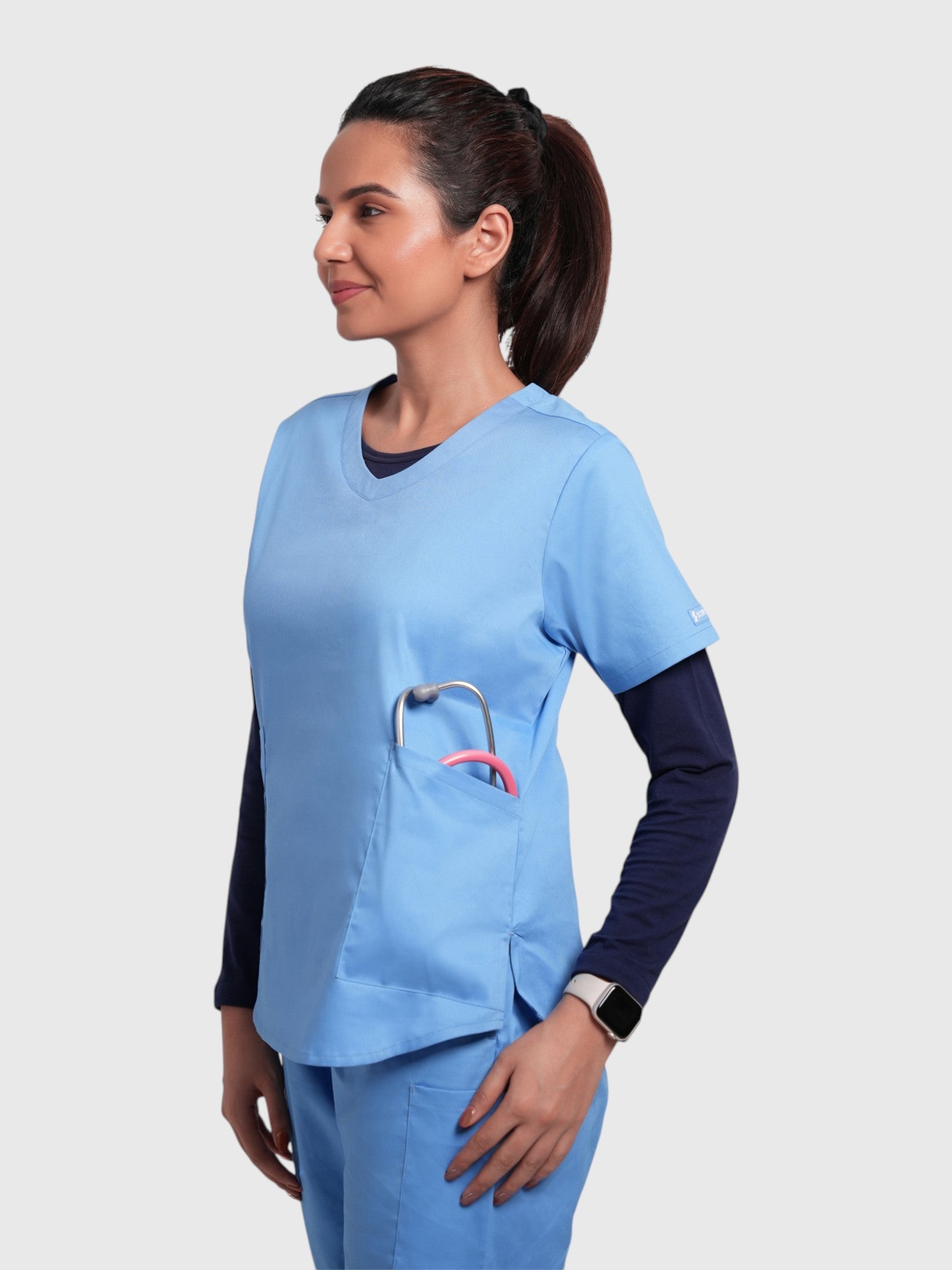 CloudFresh Women Full Sleeve Underscrub#Color_Navy Blue