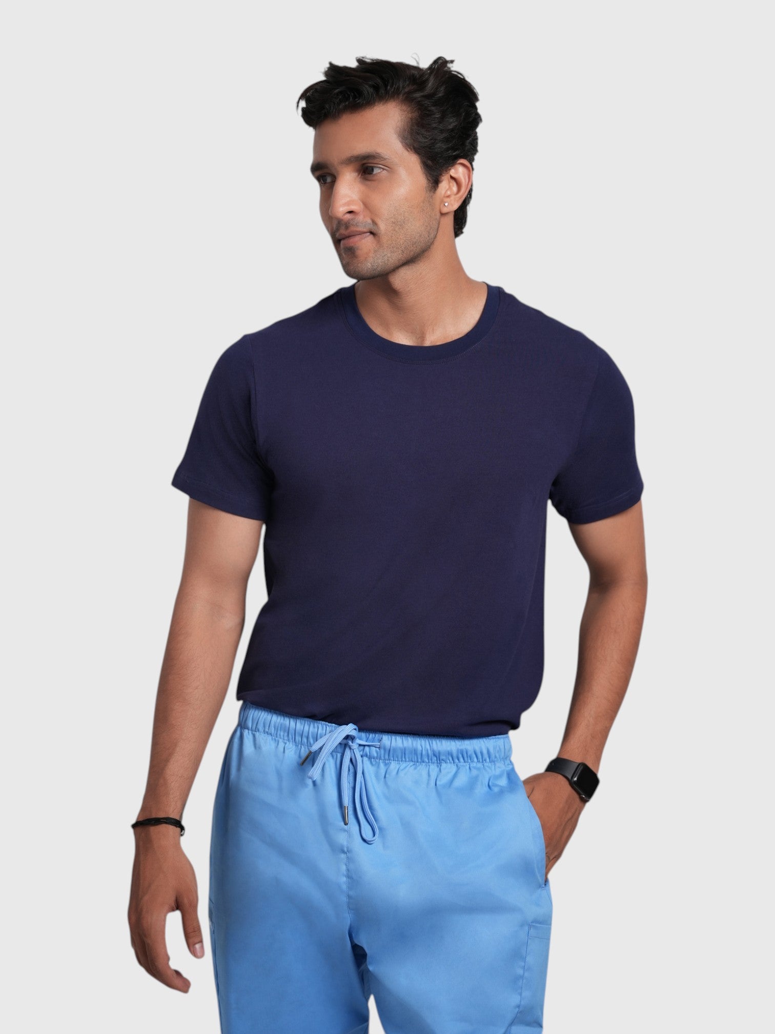 CloudFresh Men Half Sleeve Underscrub#Color_Navy Blue