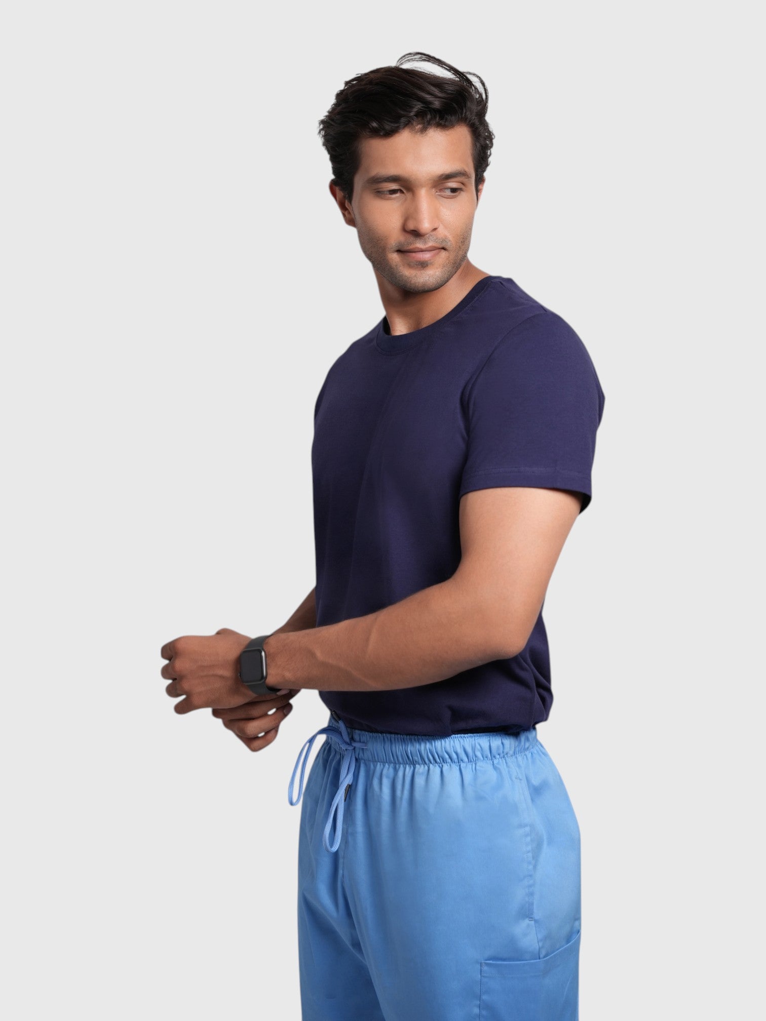 CloudFresh Men Half Sleeve Underscrub#Color_Navy Blue
