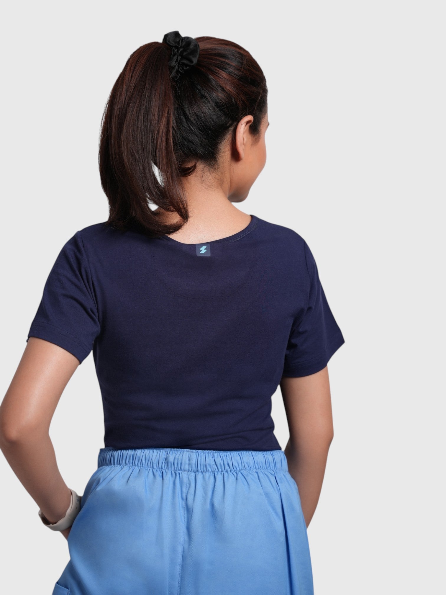 CloudFresh Women Half Sleeve Underscrub#Color_Navy Blue