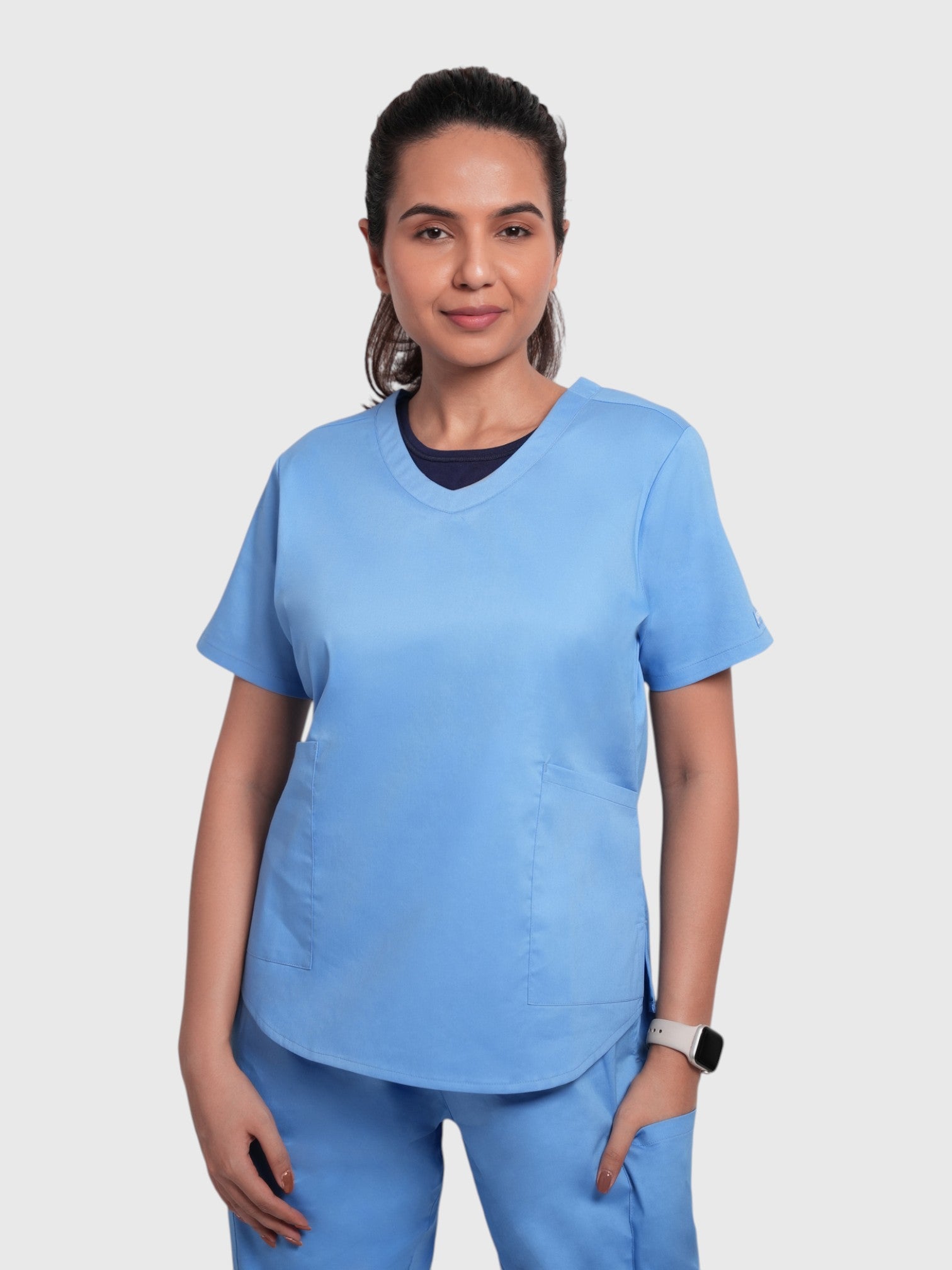 CloudFresh Women Half Sleeve Underscrub#Color_Navy Blue