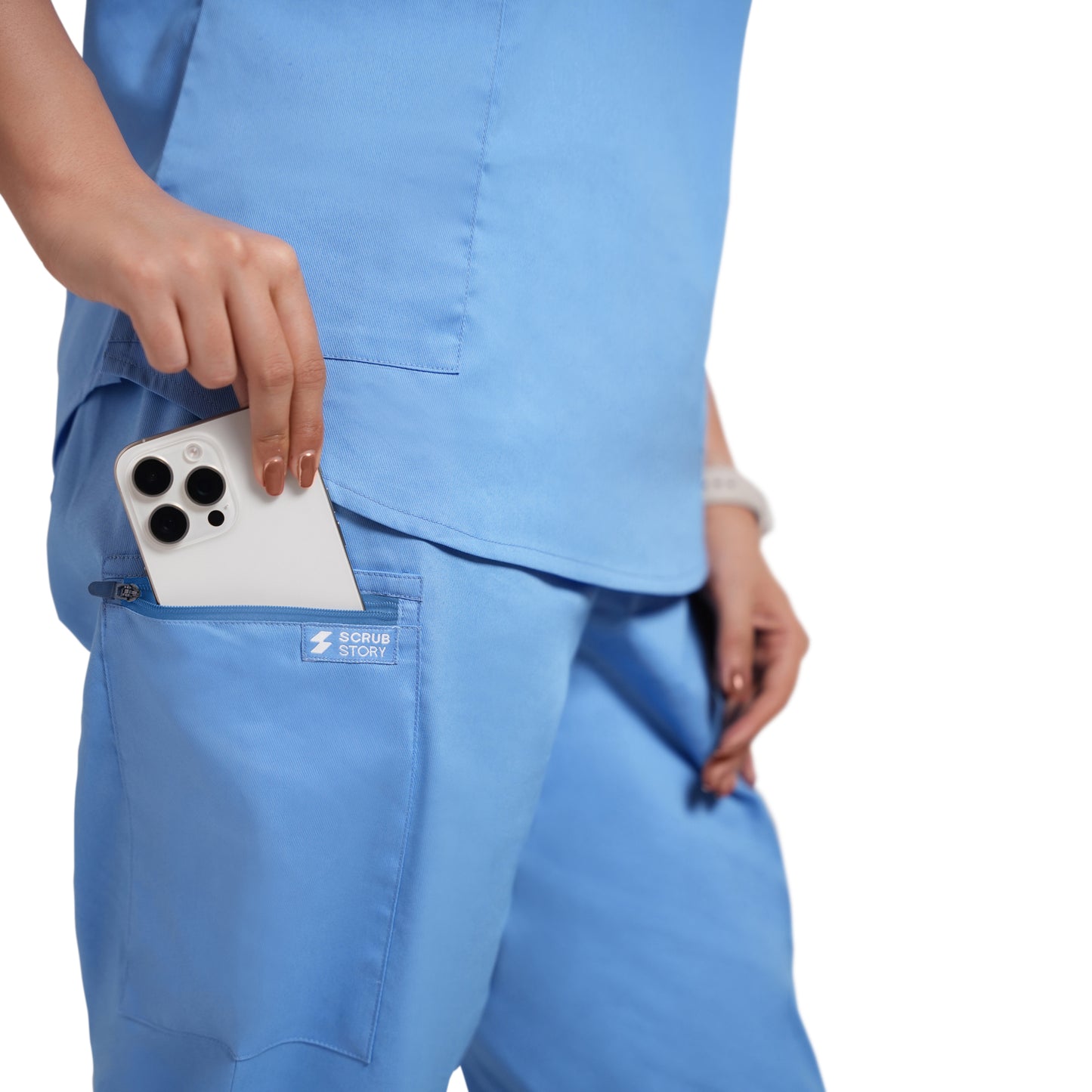 Scrubstory LivFresh Woman Scrub Grace Bottom Classic-Ceil Blue