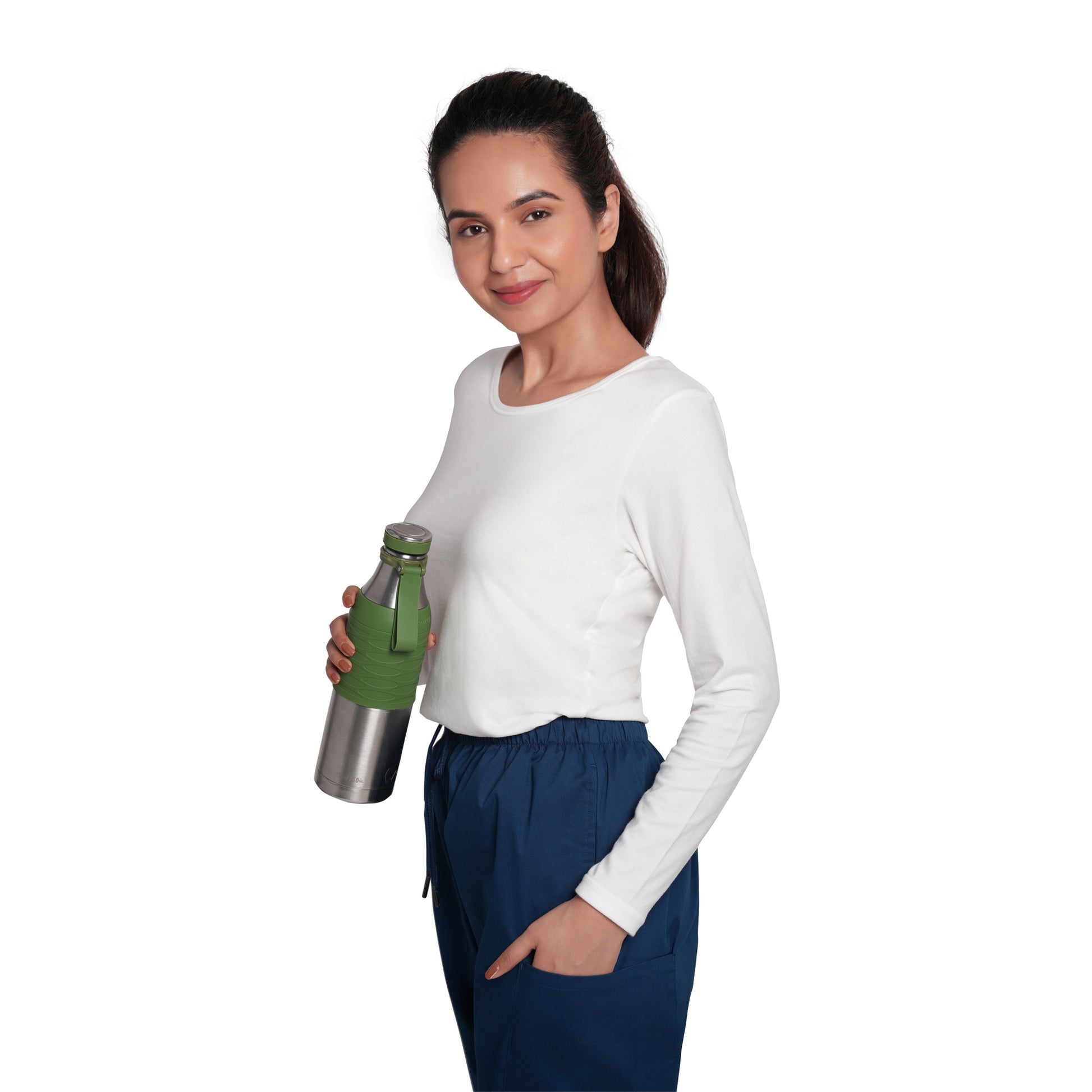 Scrubstory CloudFresh Women Full Sleeve Underscrub#Color_White