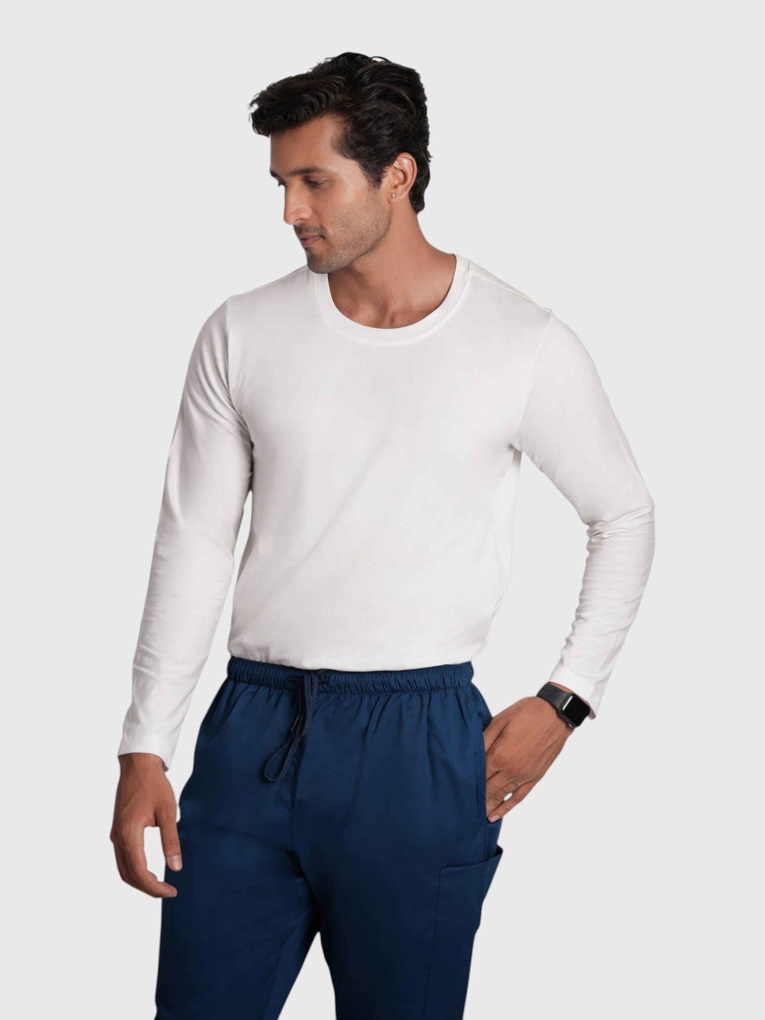 CloudFresh Men Full Sleeve Underscrub#Color_White