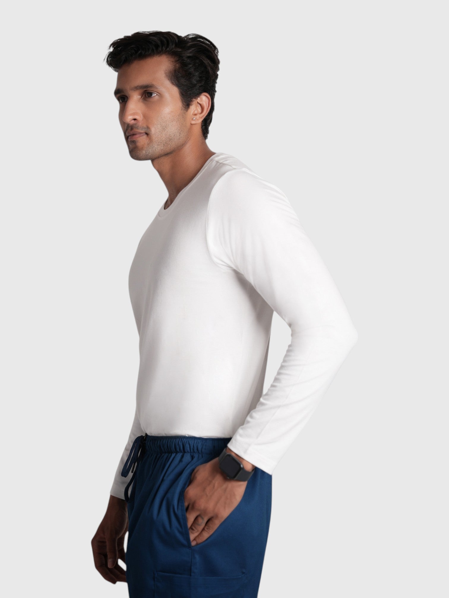 CloudFresh Men Full Sleeve Underscrub#Color_White