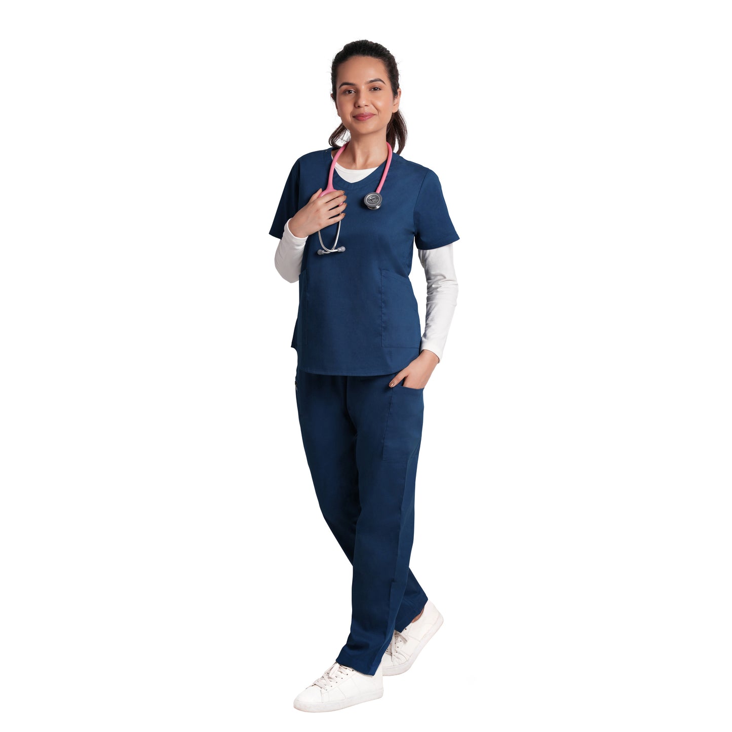 Scrubstory CloudFresh Women Full Sleeve Underscrub#Color_White