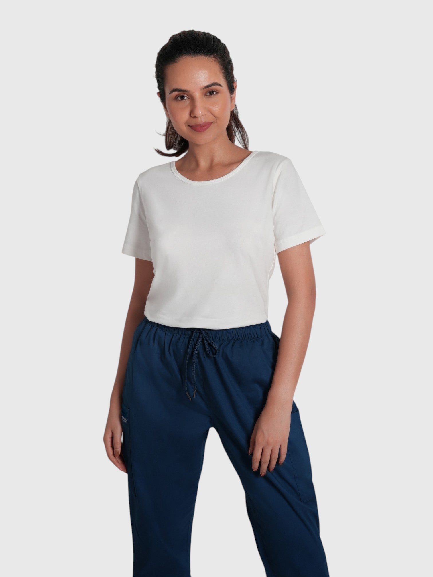 CloudFresh Women Half Sleeve Underscrub#Color_White