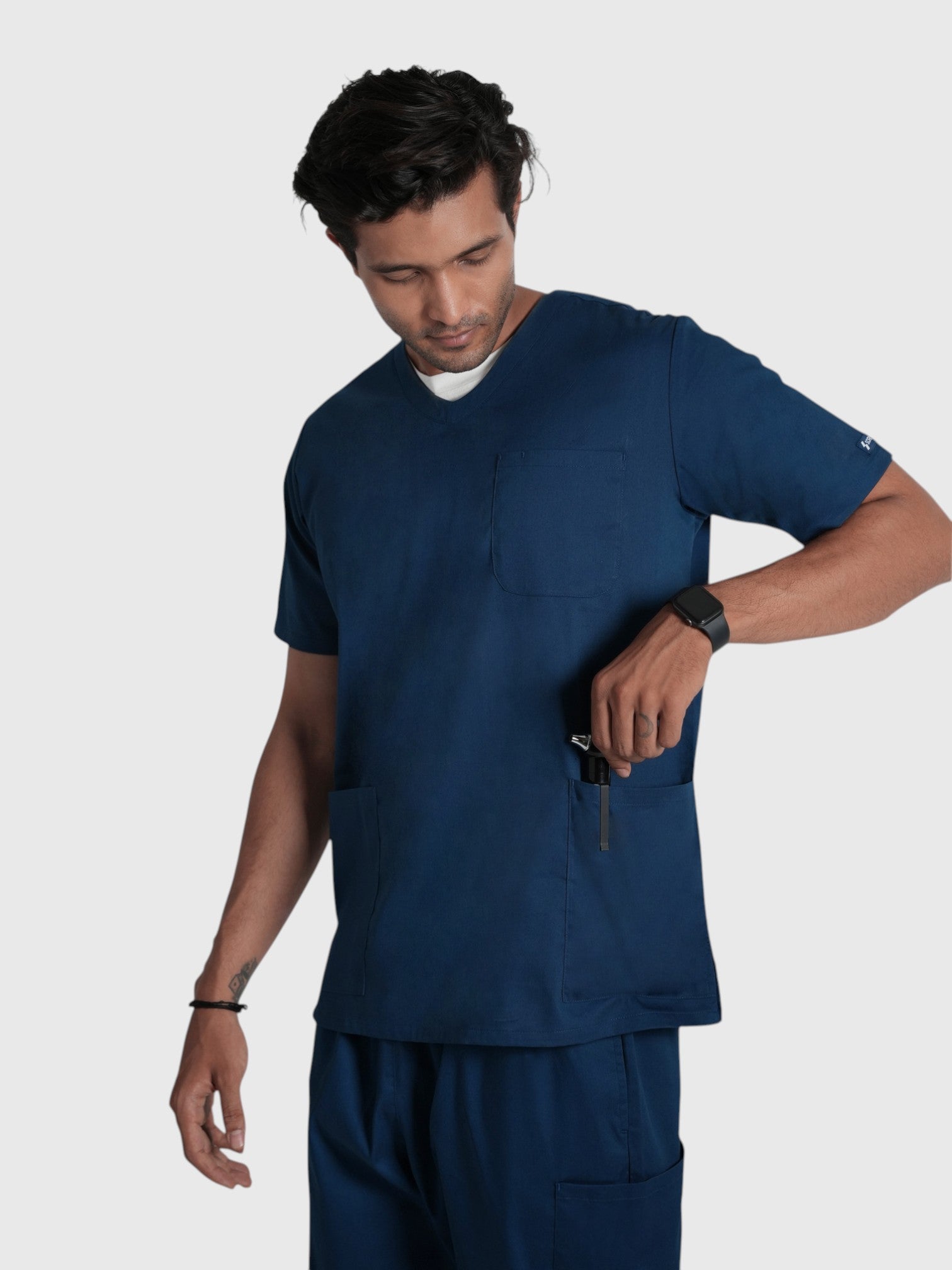 CloudFresh Men Half Sleeve Underscrub#Color_White