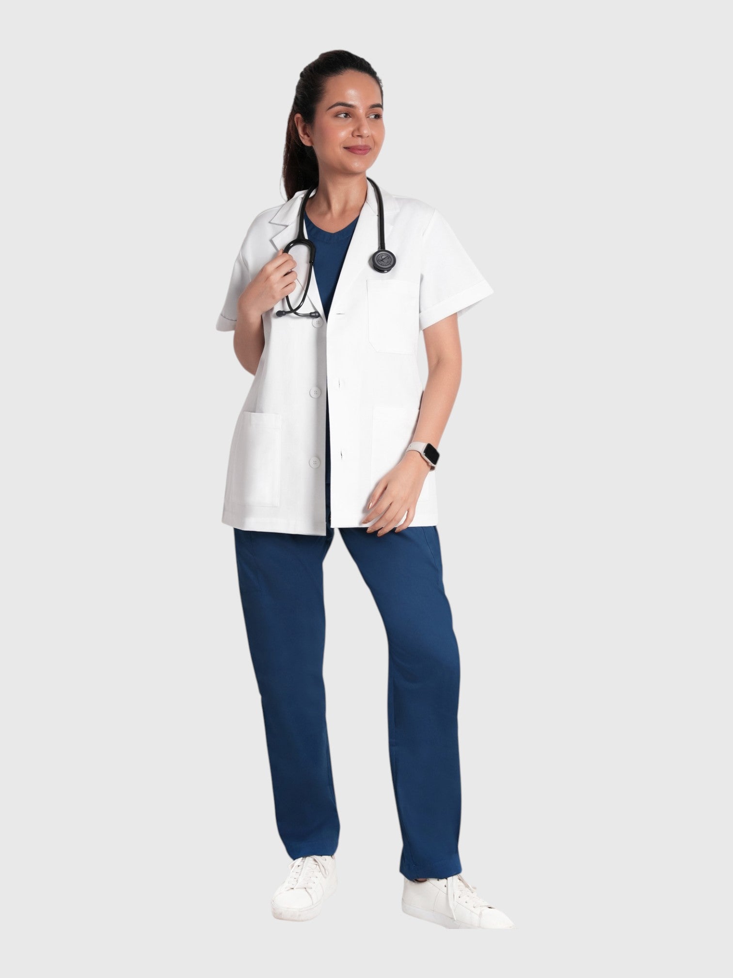 Woman's Short Labcoat with Short Sleeve