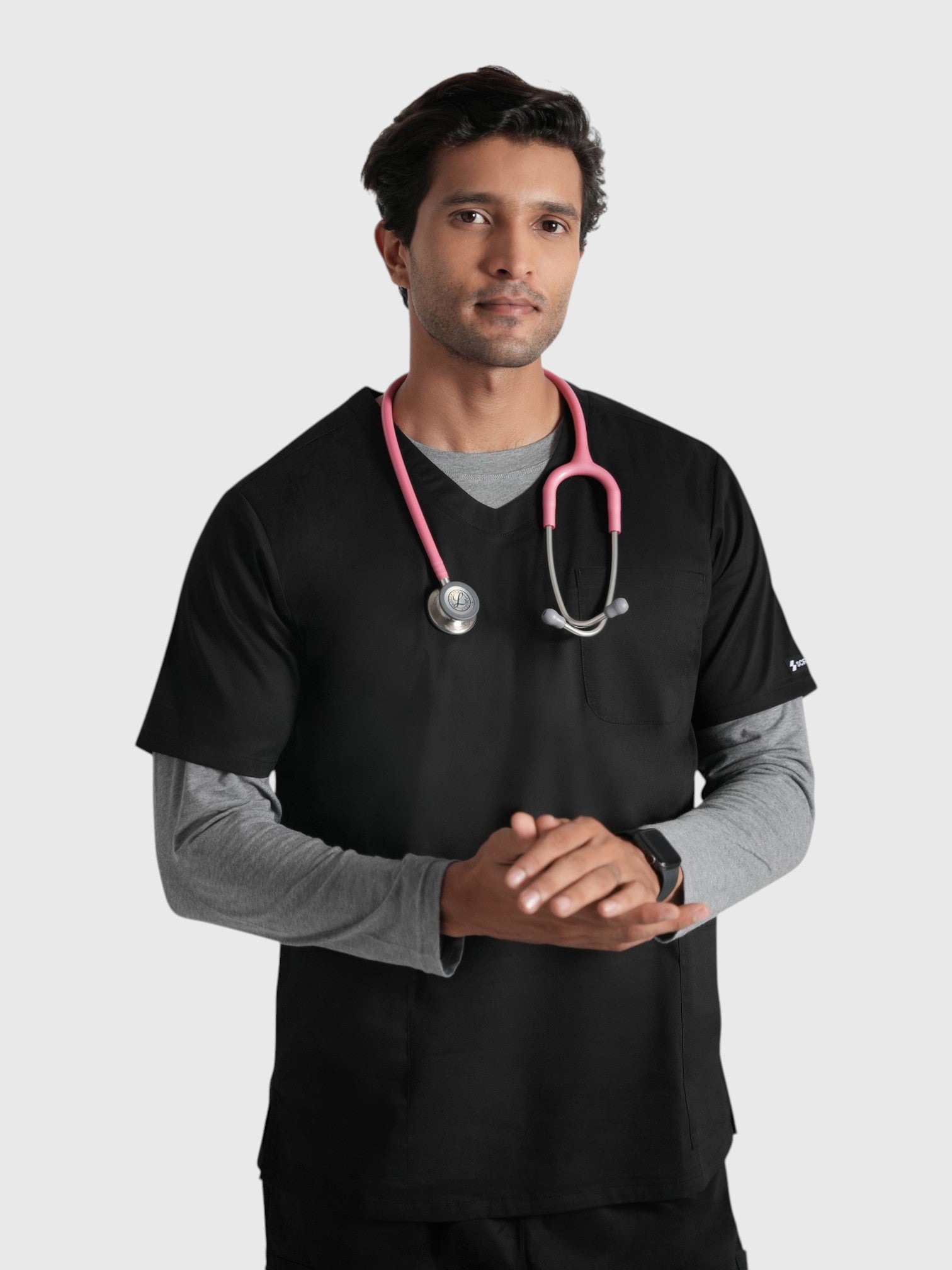 CloudFresh Men Full Sleeve Underscrub#Color_Black