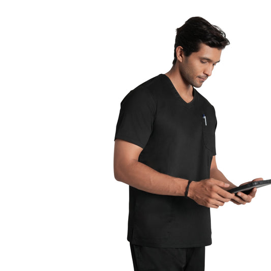 Men's Audere Classic Fit (Kohl Black) Scrub Set ( Only Top Customization ) test