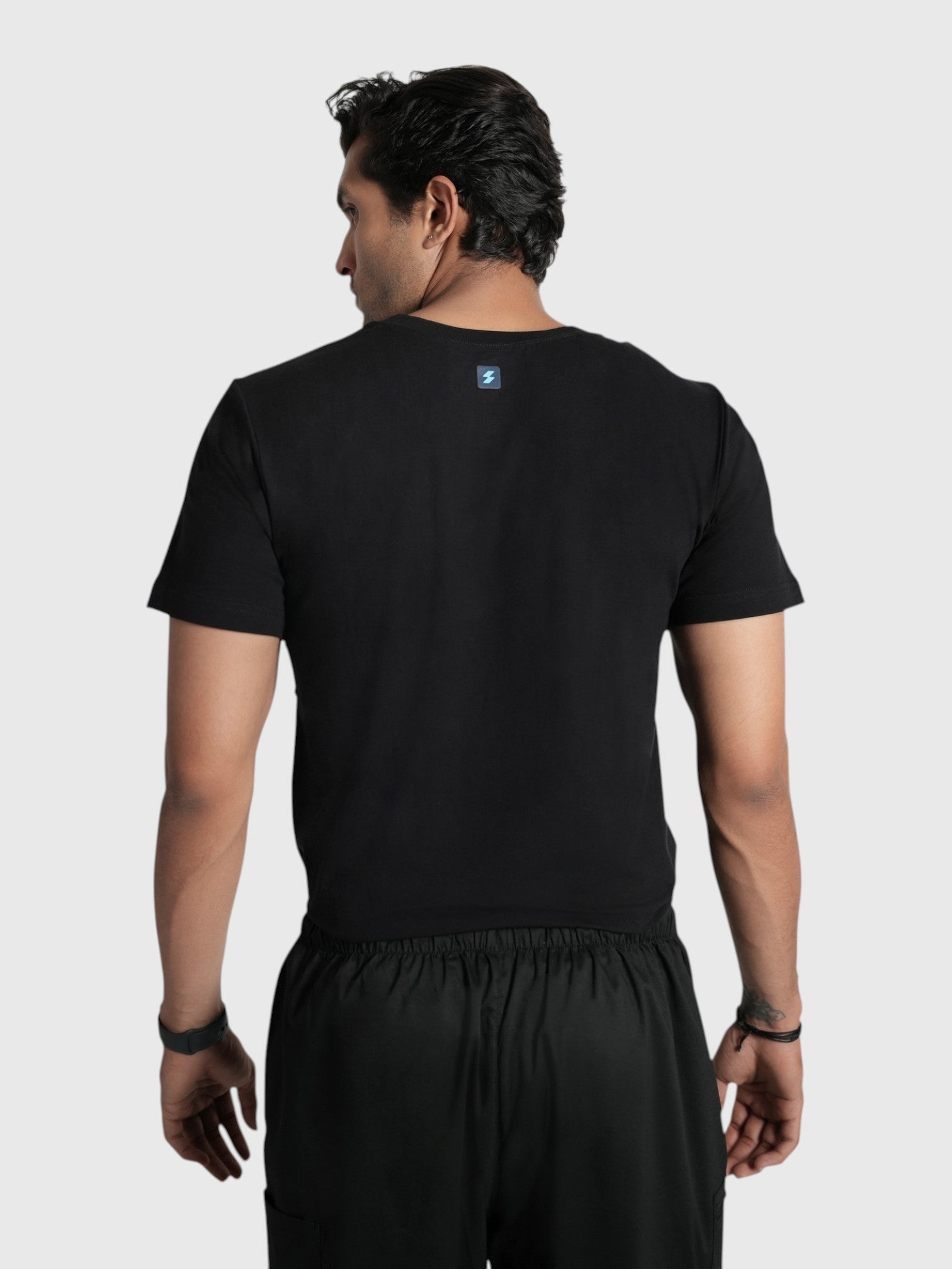 CloudFresh Men Half Sleeve Underscrub#Color_Black