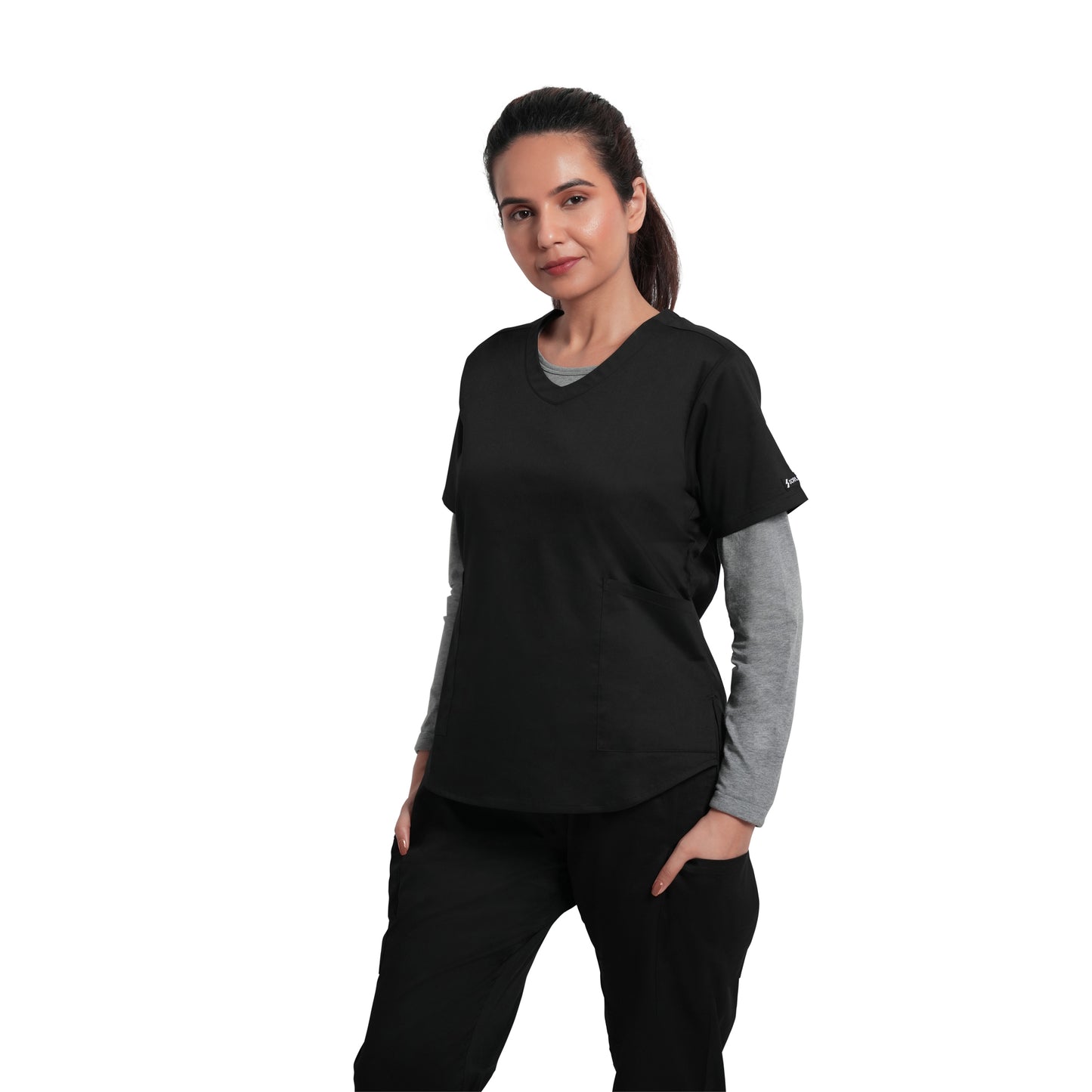 Scrubstory CloudFresh Women Full Sleeve Underscrub#Color_Grey