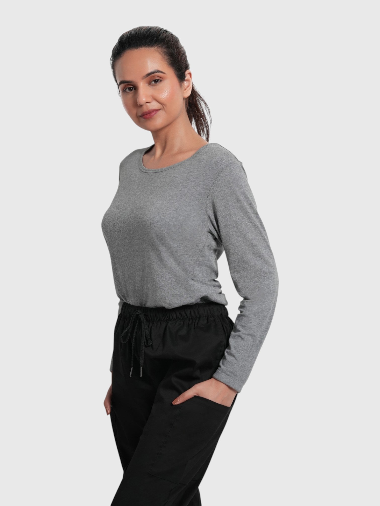 CloudFresh Women Full Sleeve Underscrub#Color_Grey