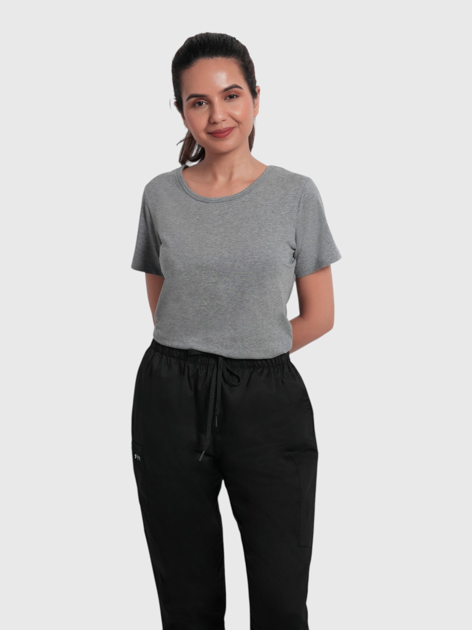 CloudFresh Women Half Sleeve Underscrub#Color_Grey