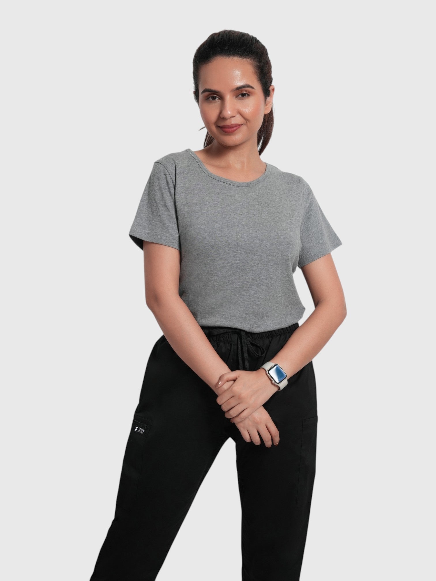 CloudFresh Women Half Sleeve Underscrub#Color_Grey