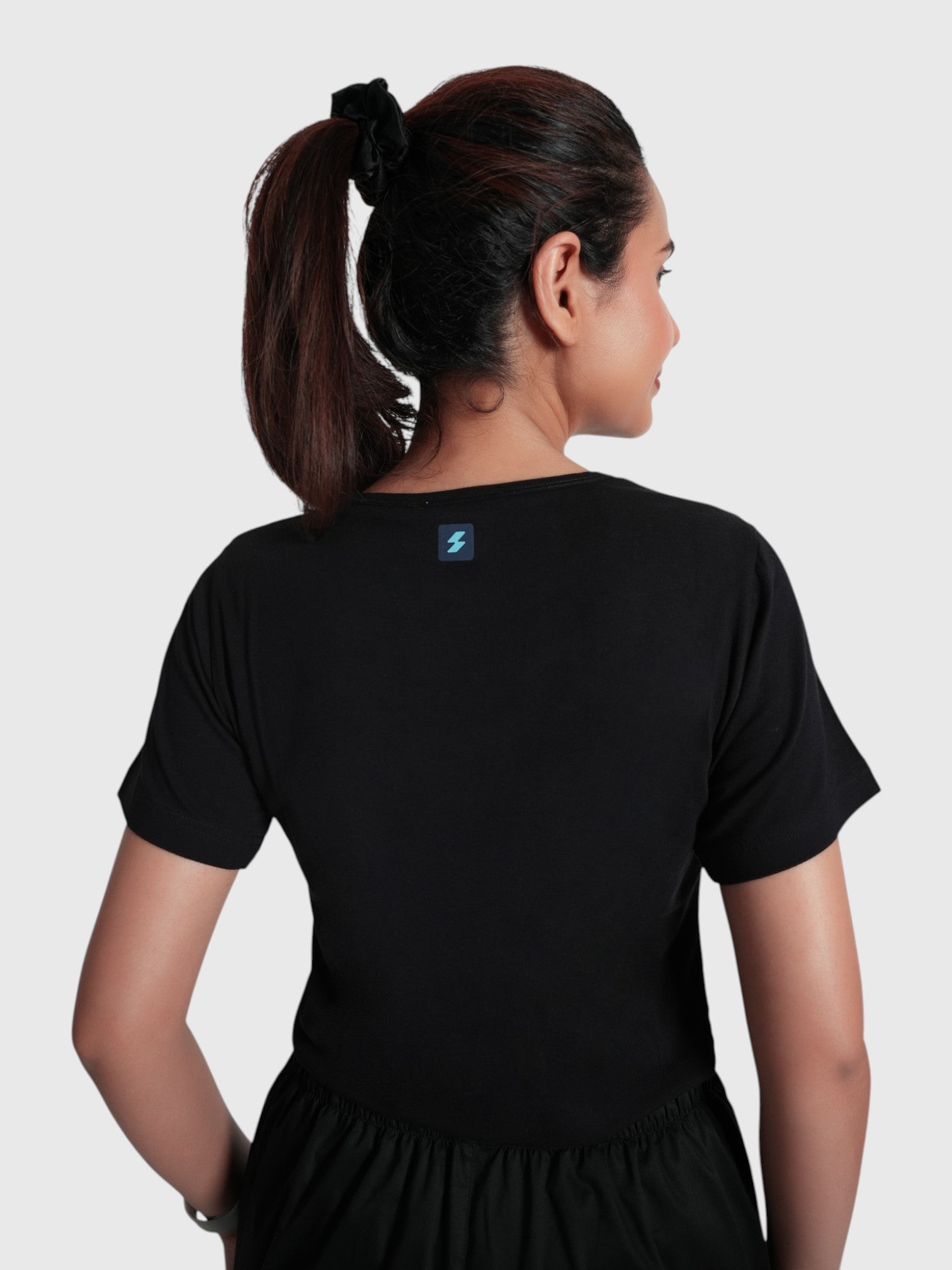 CloudFresh Women Half Sleeve Underscrub#Color_Black