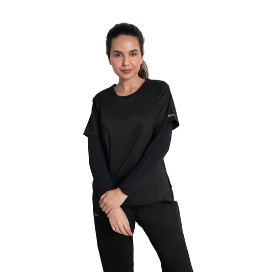 Scrubstory CloudFresh Women Full Sleeve Underscrub#Color_Black