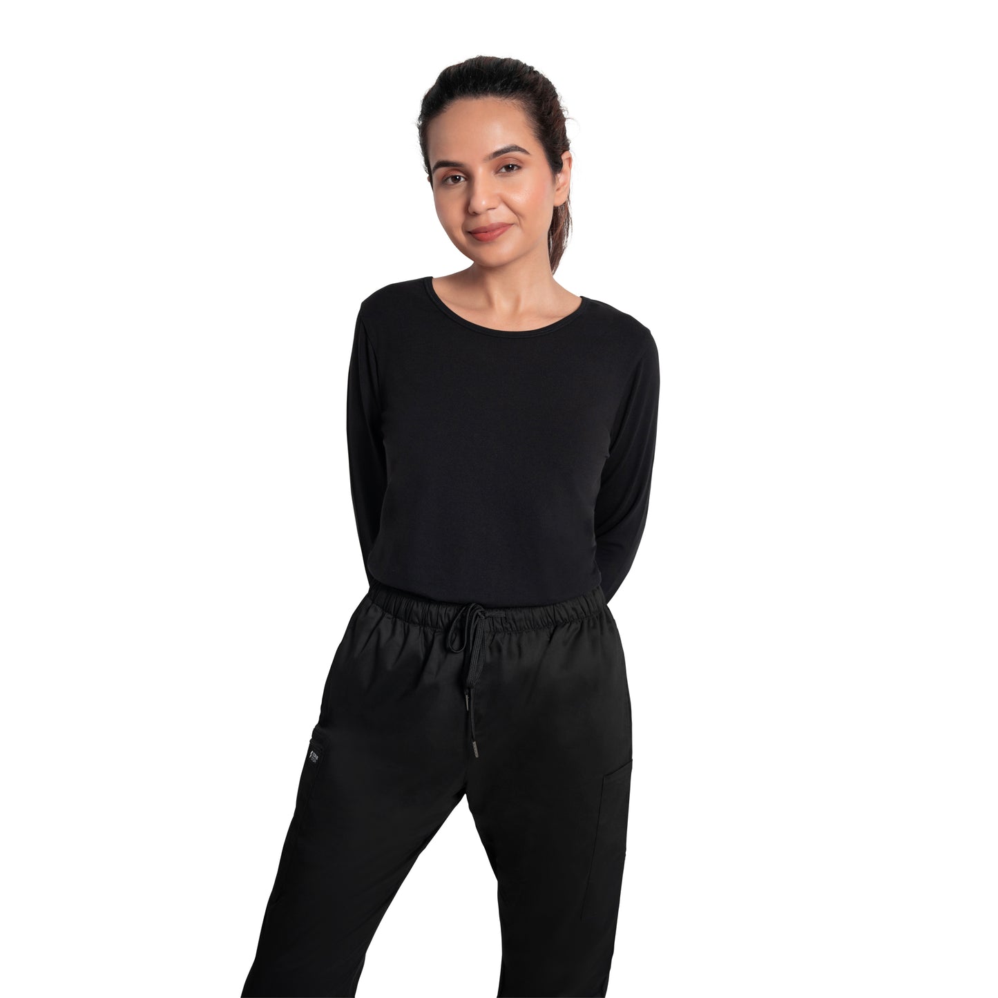 Scrubstory CloudFresh Women Full Sleeve Underscrub#Color_Black