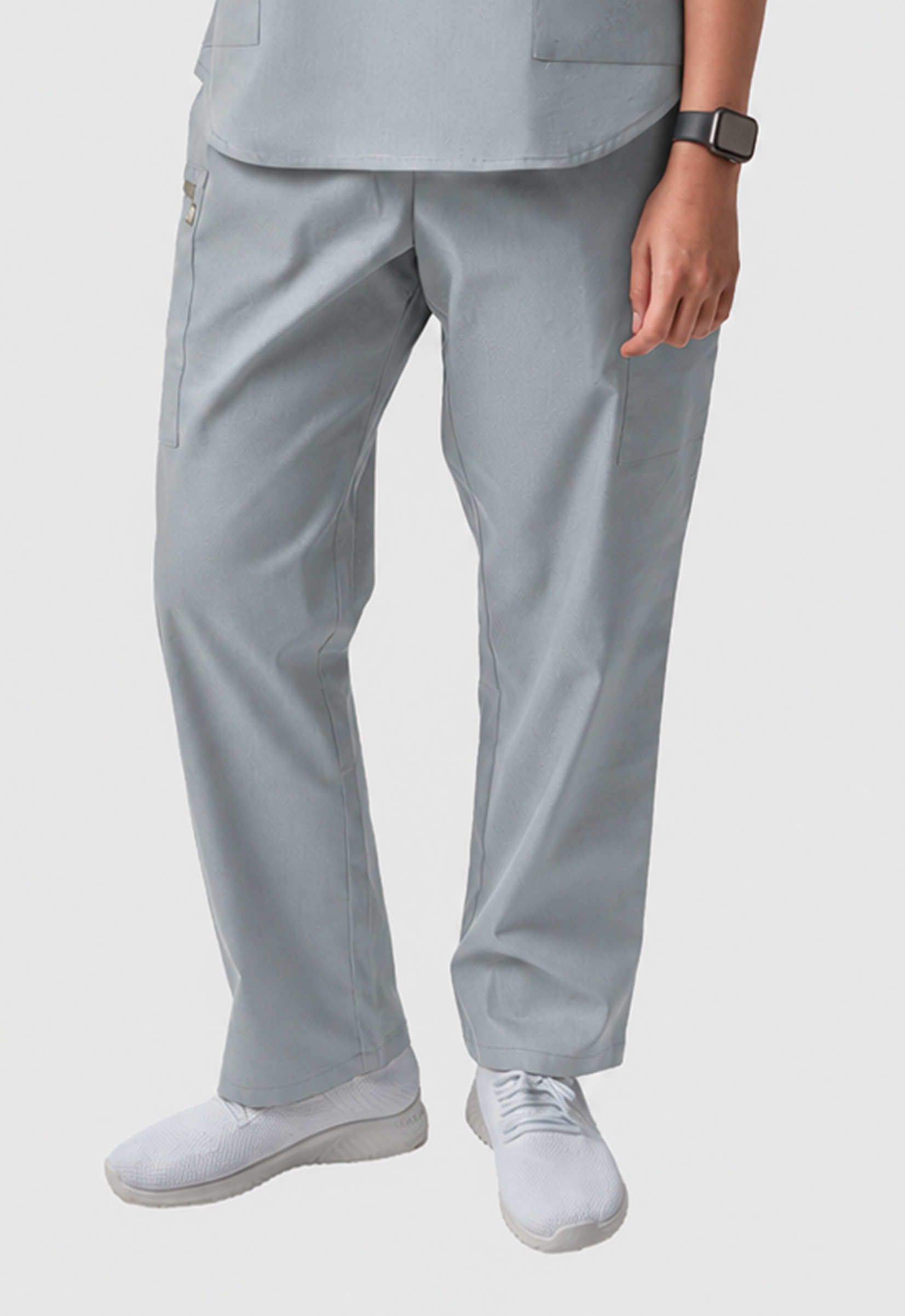 Straight 4 Pockets Women's Cotton Scrub Pant#Color_Slate Grey